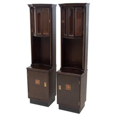 Antique Pair of Fully Restored Viennese Secession Chimney Nightstands, 1910, Austria