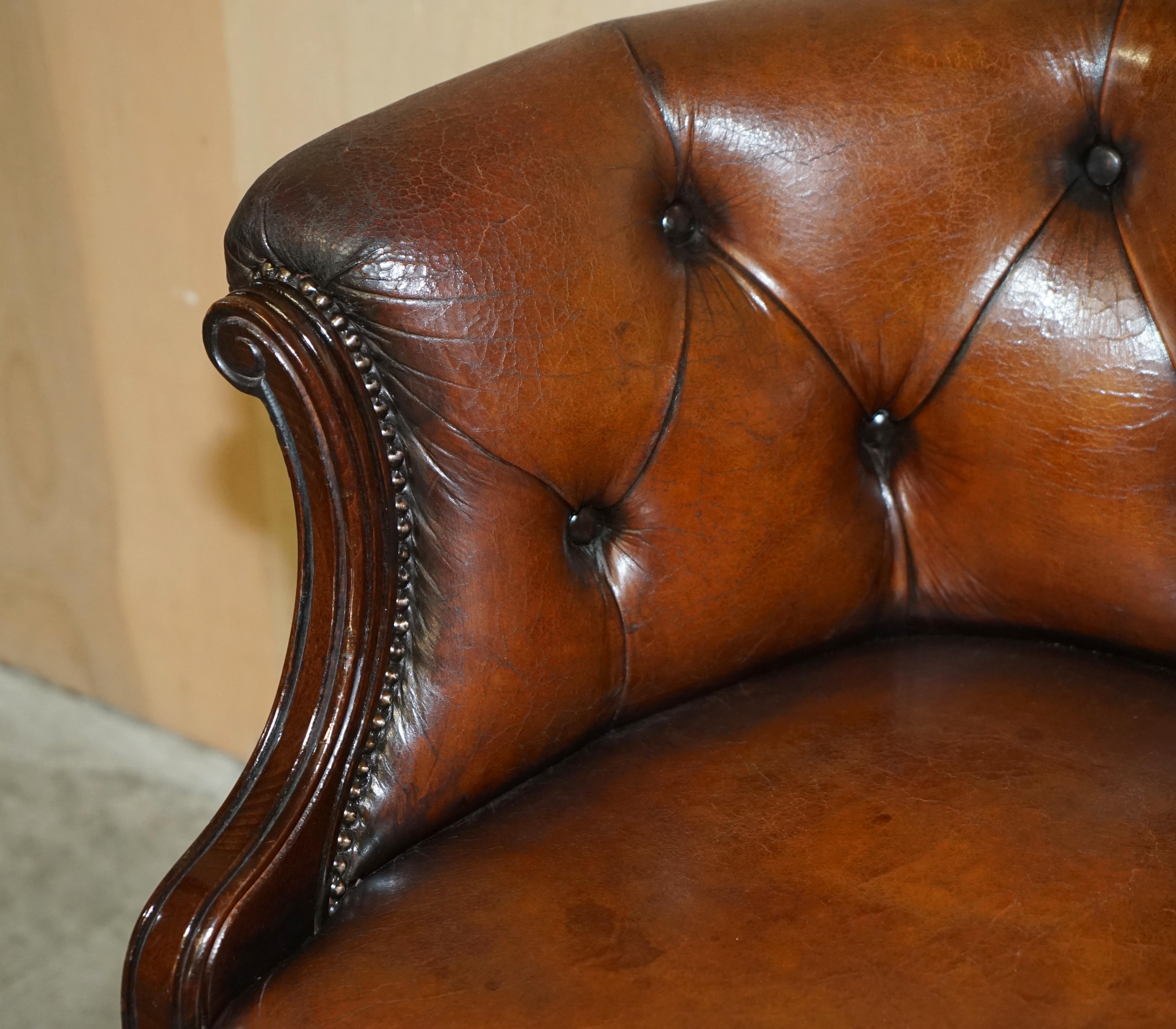 20th Century Pair of Fully Restored Vintage Chesterfield Hand Dyed Library Tub Club Armchairs