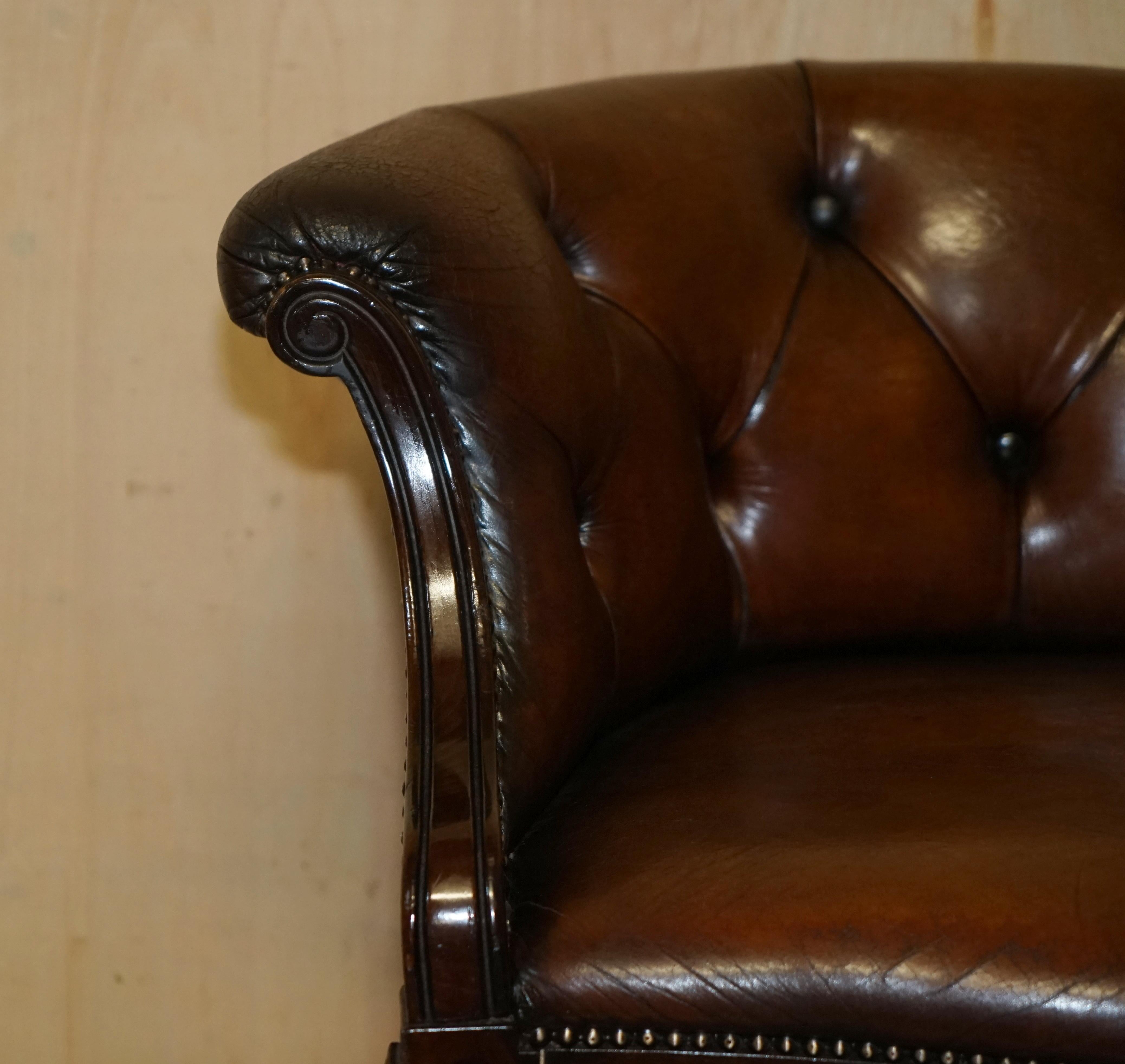 Pair of Fully Restored Vintage Chesterfield Hand Dyed Library Tub Club Armchairs 1