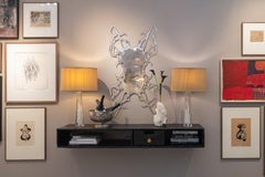 Pair of Fulvio Bianconi "Con Fiamma" Murano Glass Obelisk Table Lamps for Venini