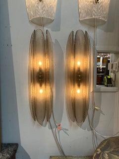 Coppia di appliques in vetro di Murano "Fume