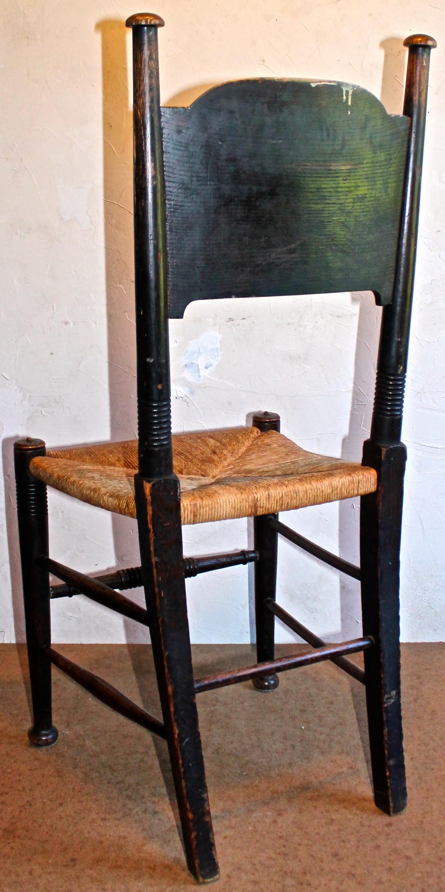 Blackened  William Birch Liberty Arts & Crafts Fumed Oak Chairs