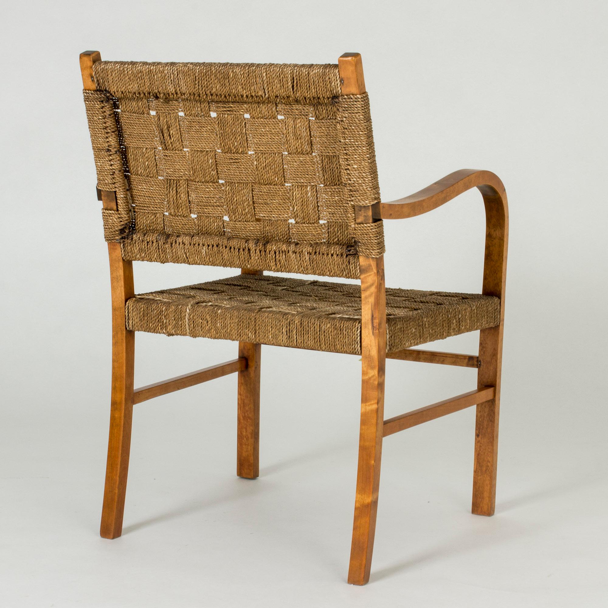 Rope Functionalist Armchair by Axel Larsson for Bodafors, Sweden, 1930s