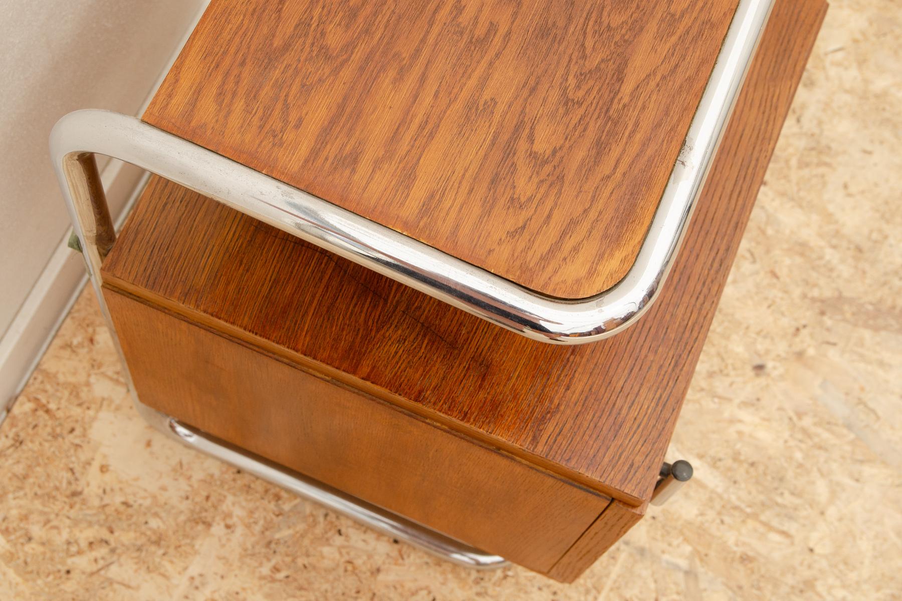 Pair of Functionalist chromed night stands by Vichr & spol, 1950’s, Czech. 3