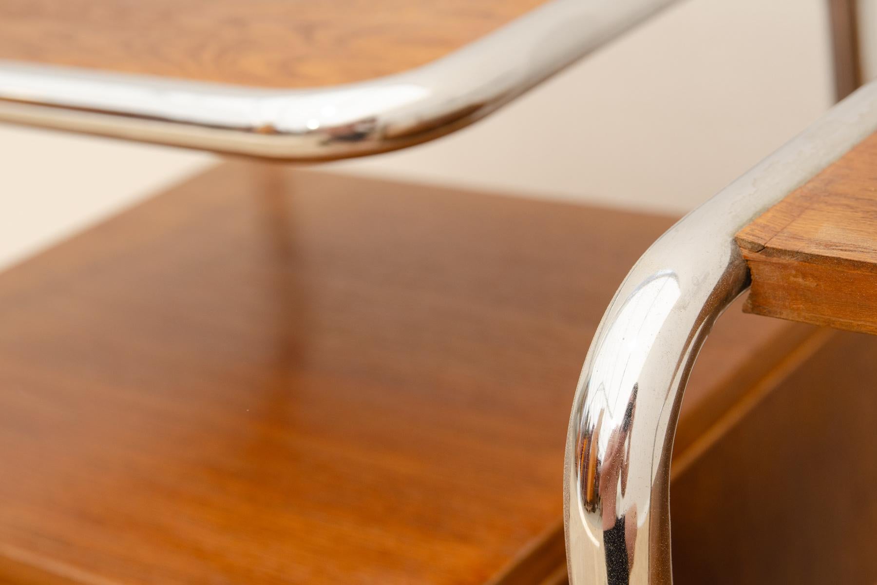 Pair of Functionalist chromed night stands by Vichr & spol, 1950’s, Czech. 8