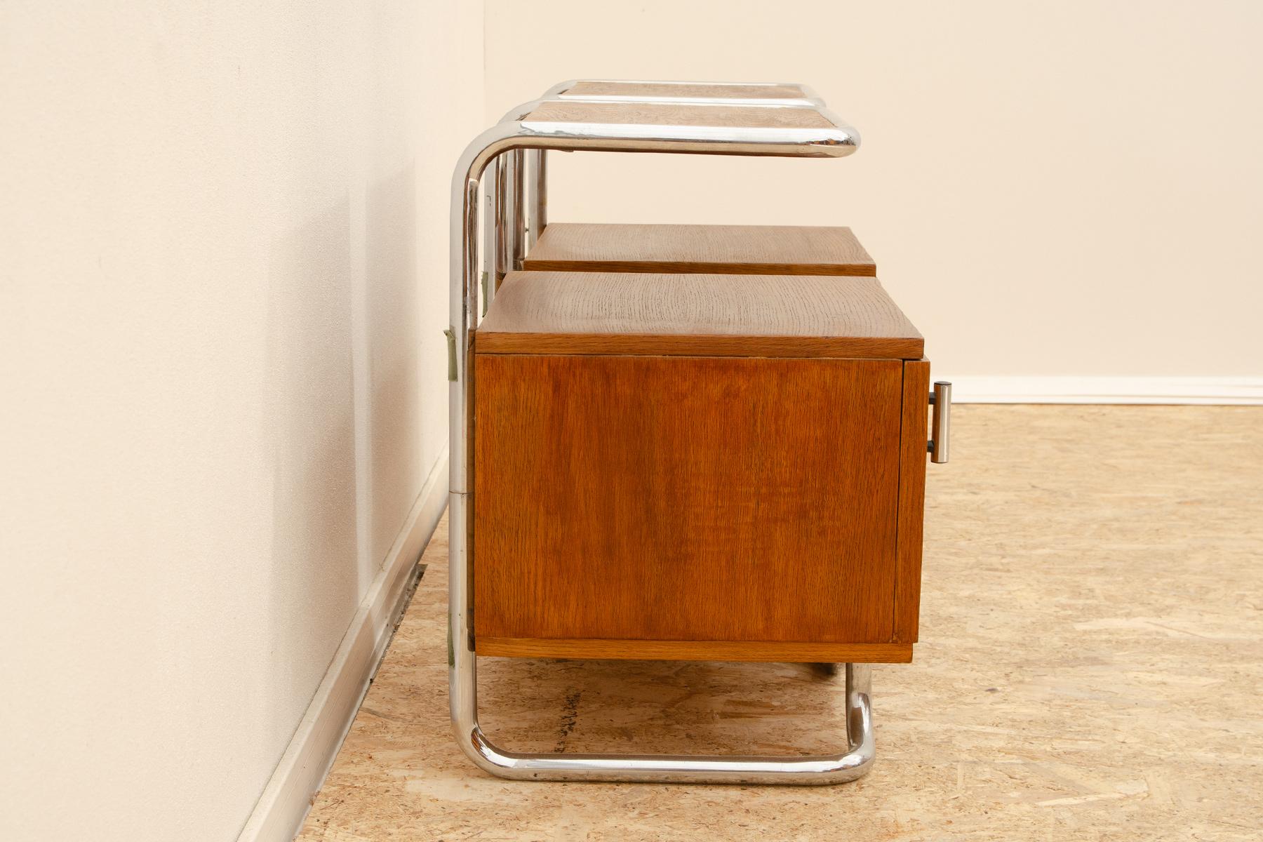Pair of Functionalist chromed night stands by Vichr & spol, 1950’s, Czech. 1