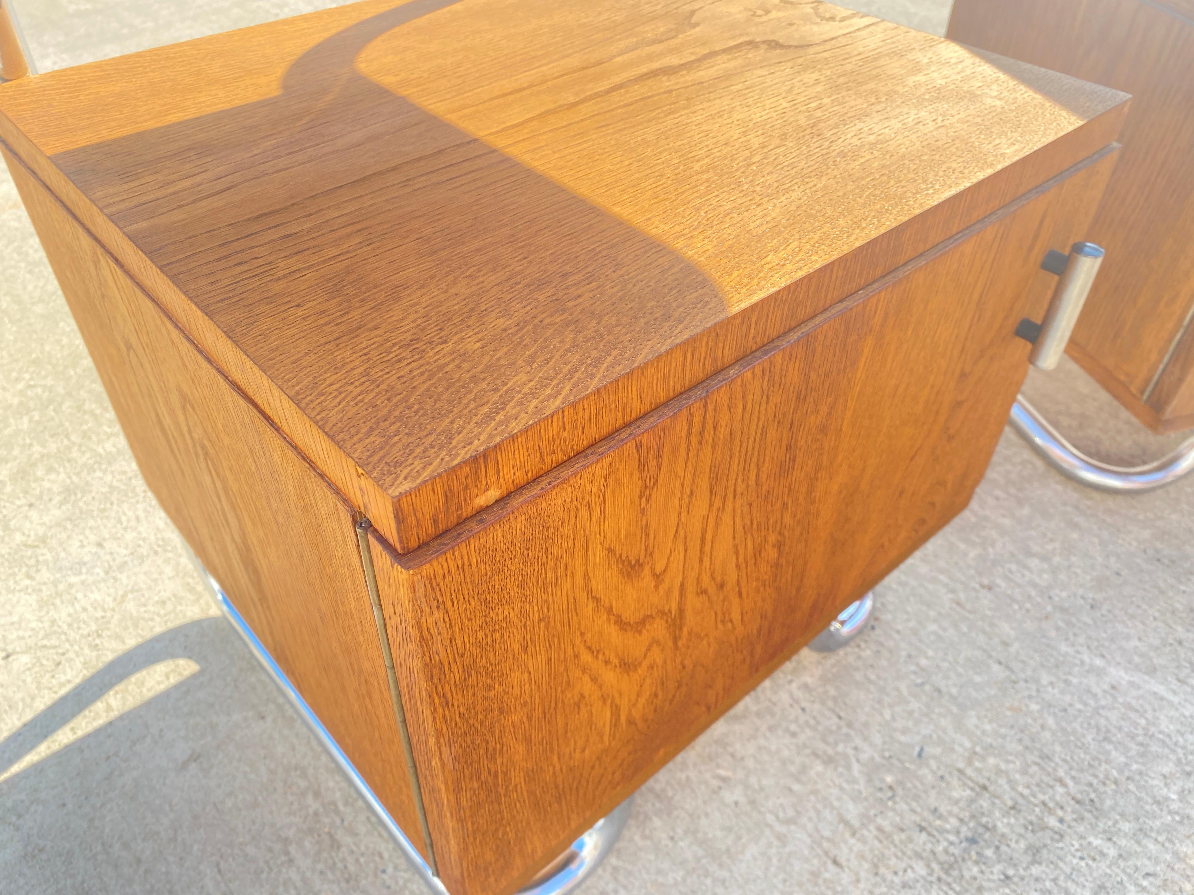 Pair of Functionalist chromed night stands by Vichr & spol, 1950’s, Czechoslovak 4