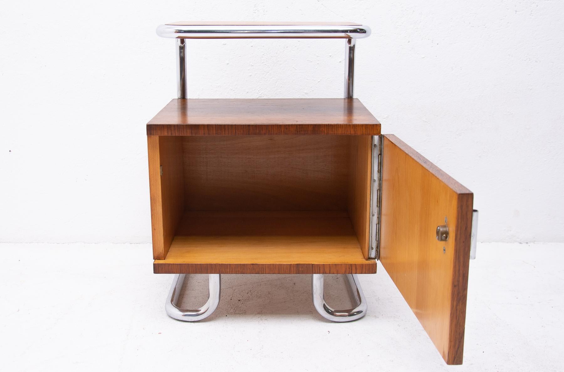 Pair of Functionalist chromed night stands by Vichr & spol, 1950’s, Czechoslovak For Sale 2