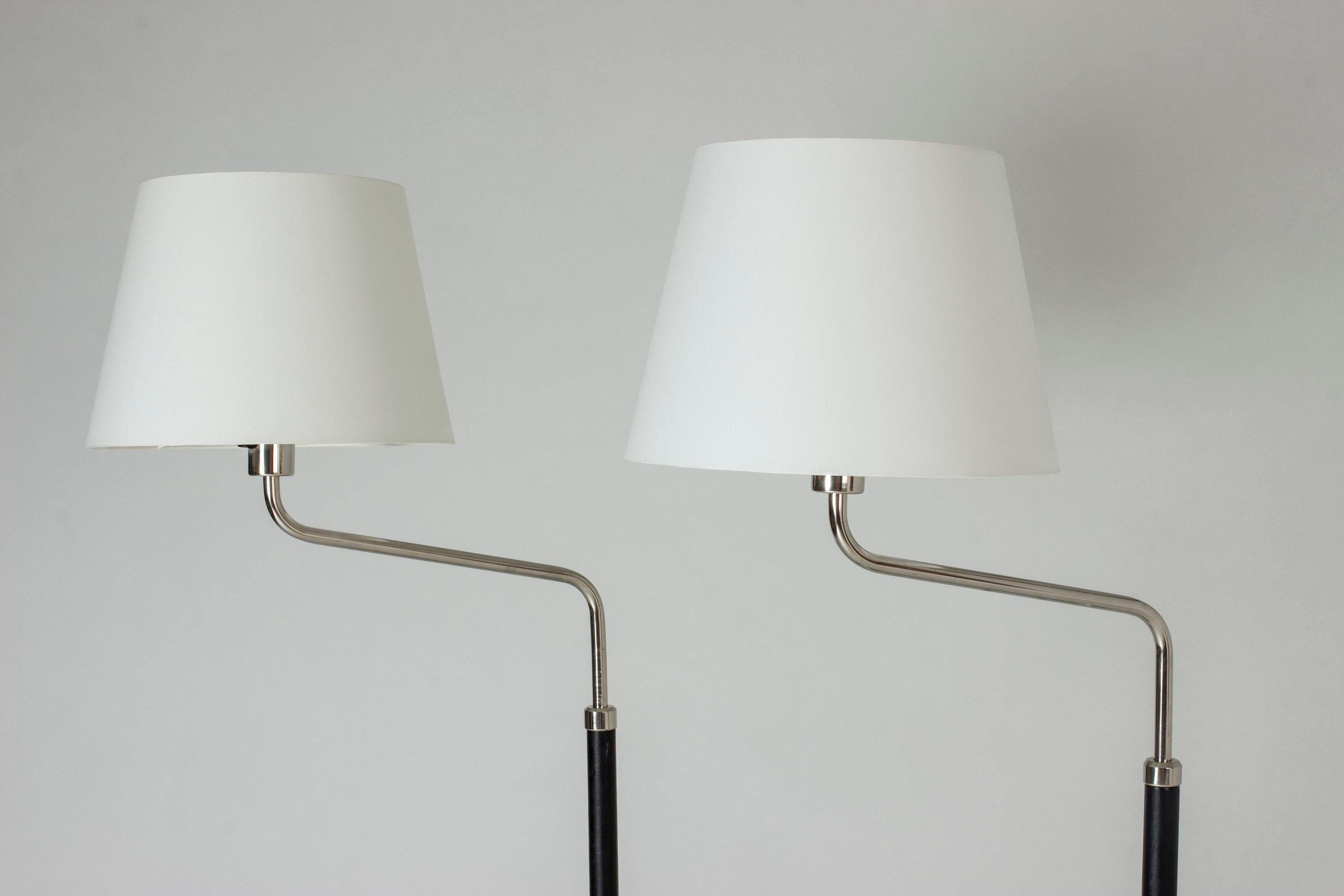 Swedish Pair of Functionalist Floor Lamps by Bertil Brisborg For Sale