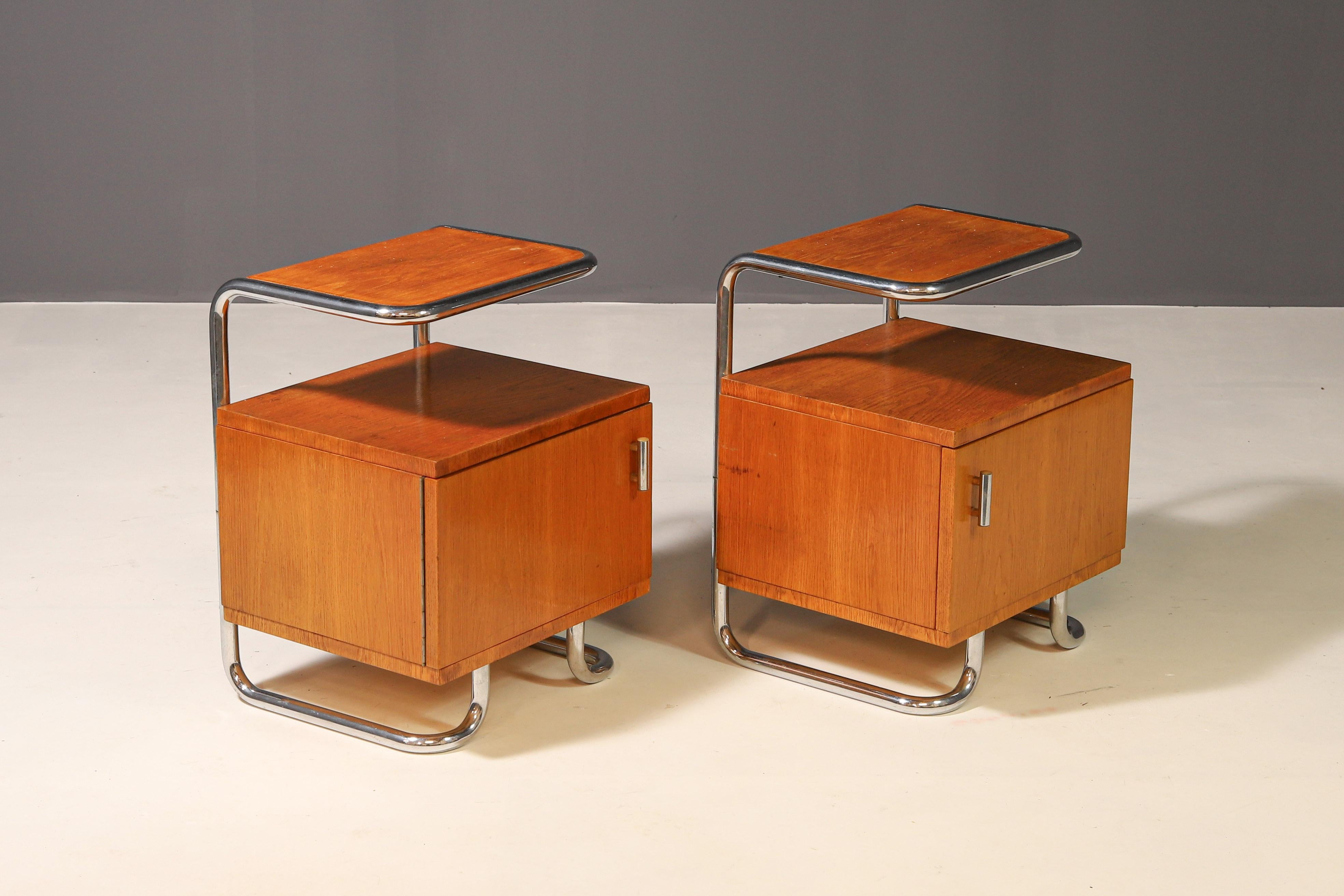 Pair of Functionalist Nightstands  Kovona N.P., 1950s 3