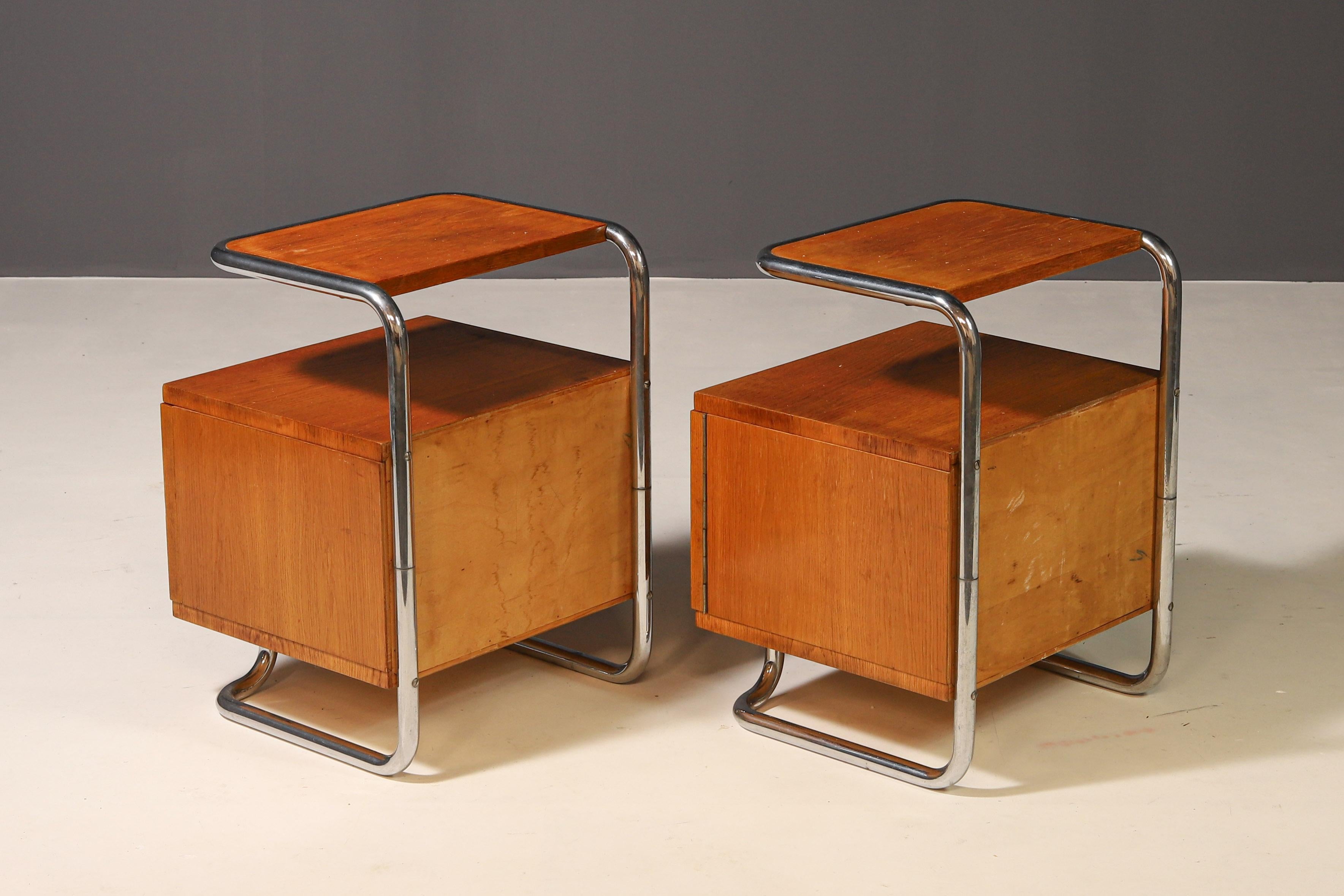 20th Century Pair of Functionalist Nightstands  Kovona N.P., 1950s
