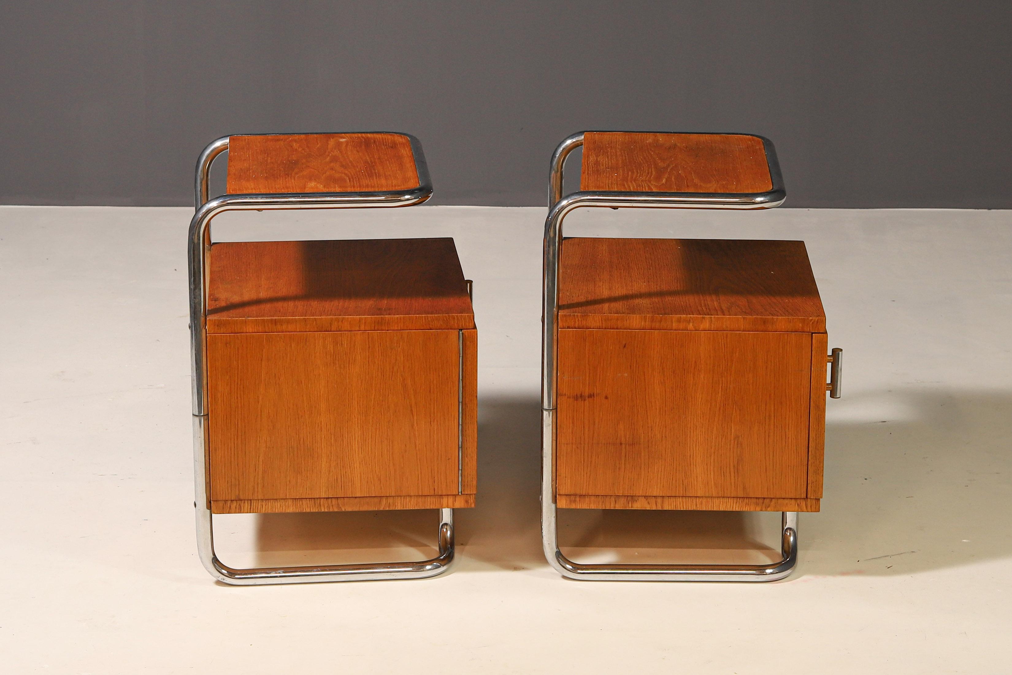 Pair of Functionalist Nightstands  Kovona N.P., 1950s 2
