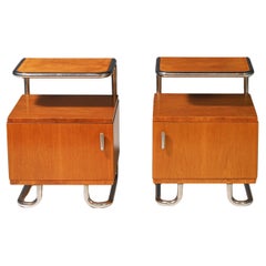 Pair of Functionalist Nightstands  Kovona N.P., 1950s