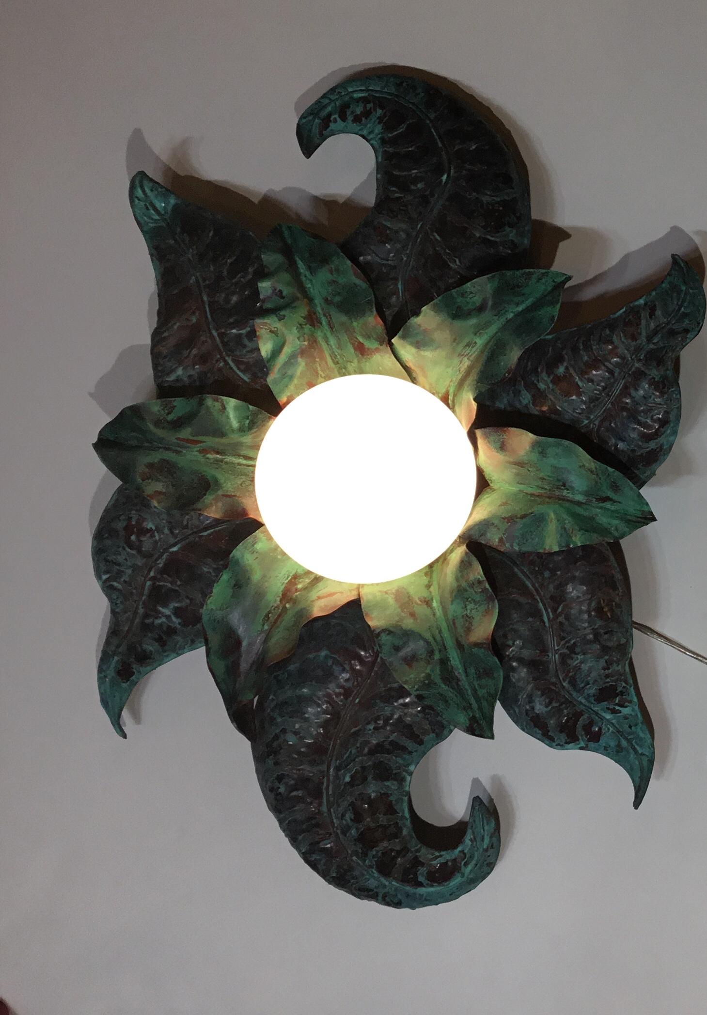 Pair of Funky Copper Wall Sconces For Sale 8