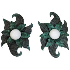 Pair of Funky Copper Wall Sconces