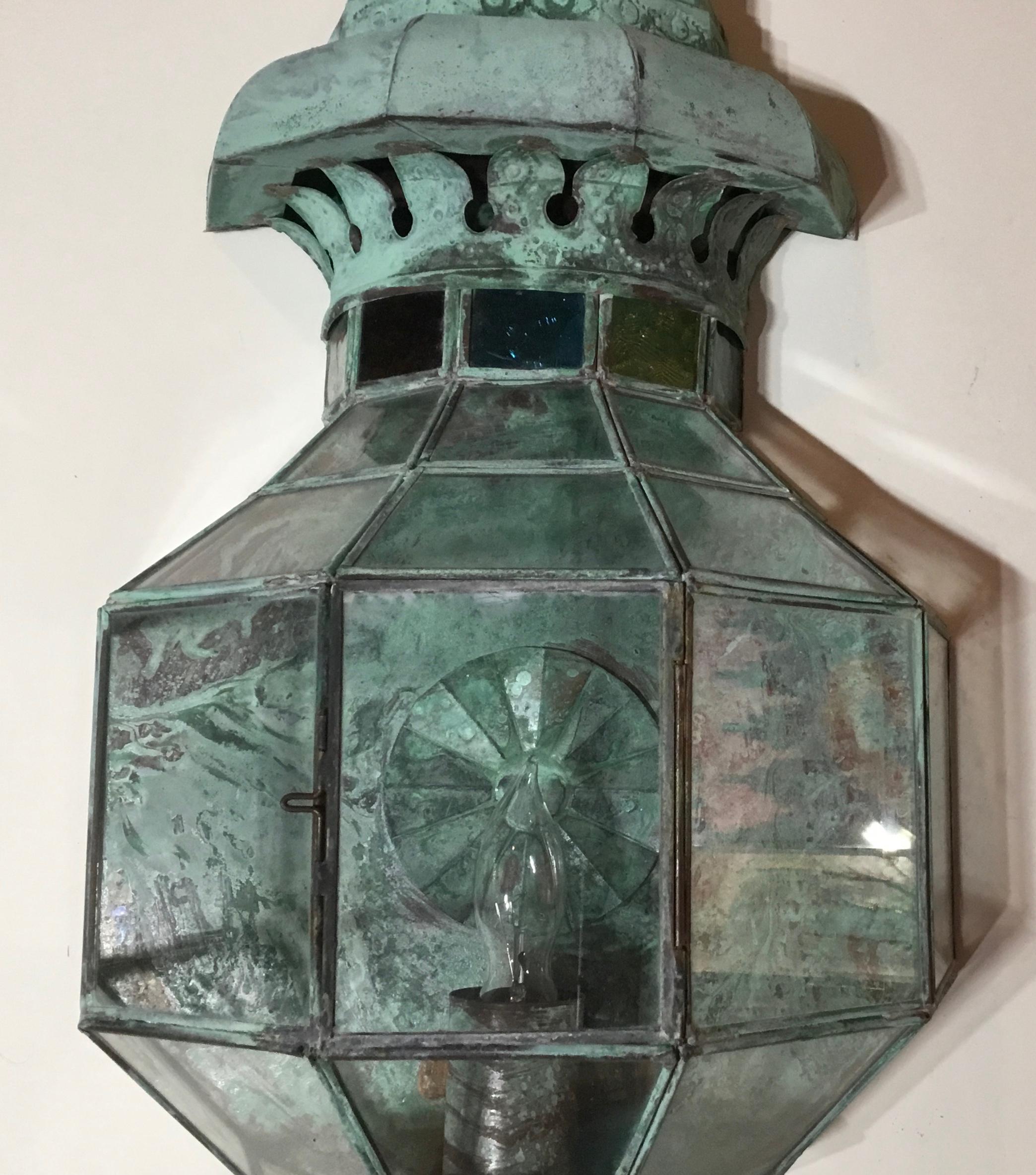 Pair of Funky Handcrafted Copper Wall Lantern 5