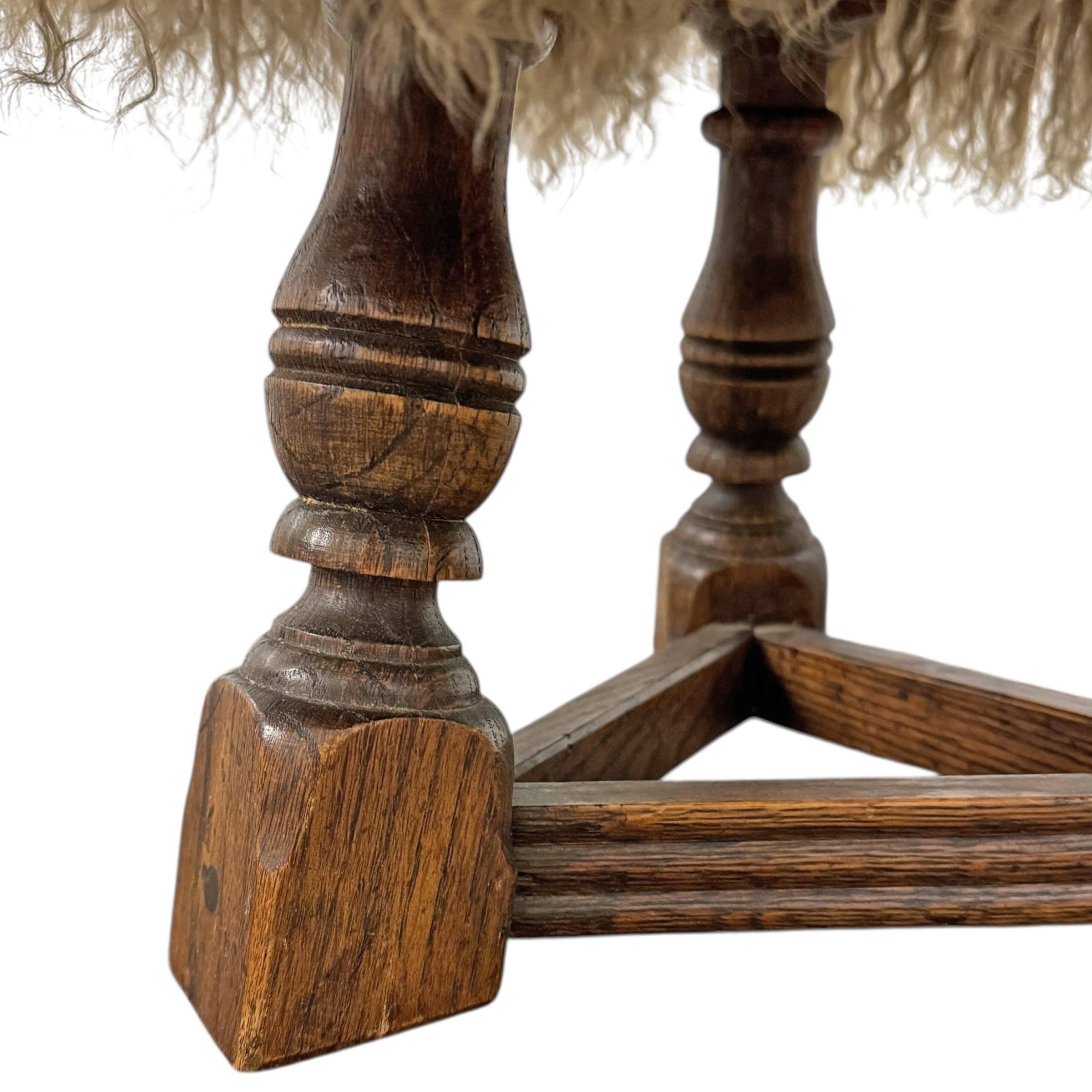 Pair of Fur Covered English Stools For Sale 3