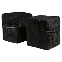 Pair of Furry "Blocco" Early Edition Chairs by Nanda Vigo, Driade, Italy, 1970s