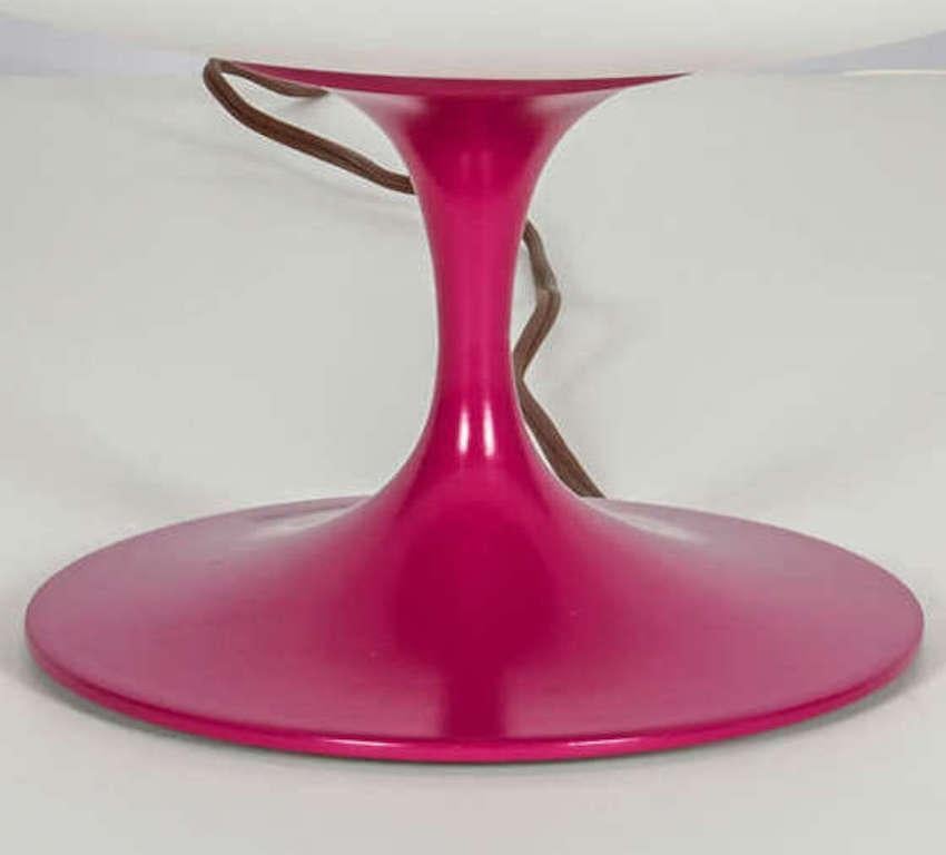 American Pair of Fuschia Lacquered Lamps by Bill Curry for Laurel For Sale