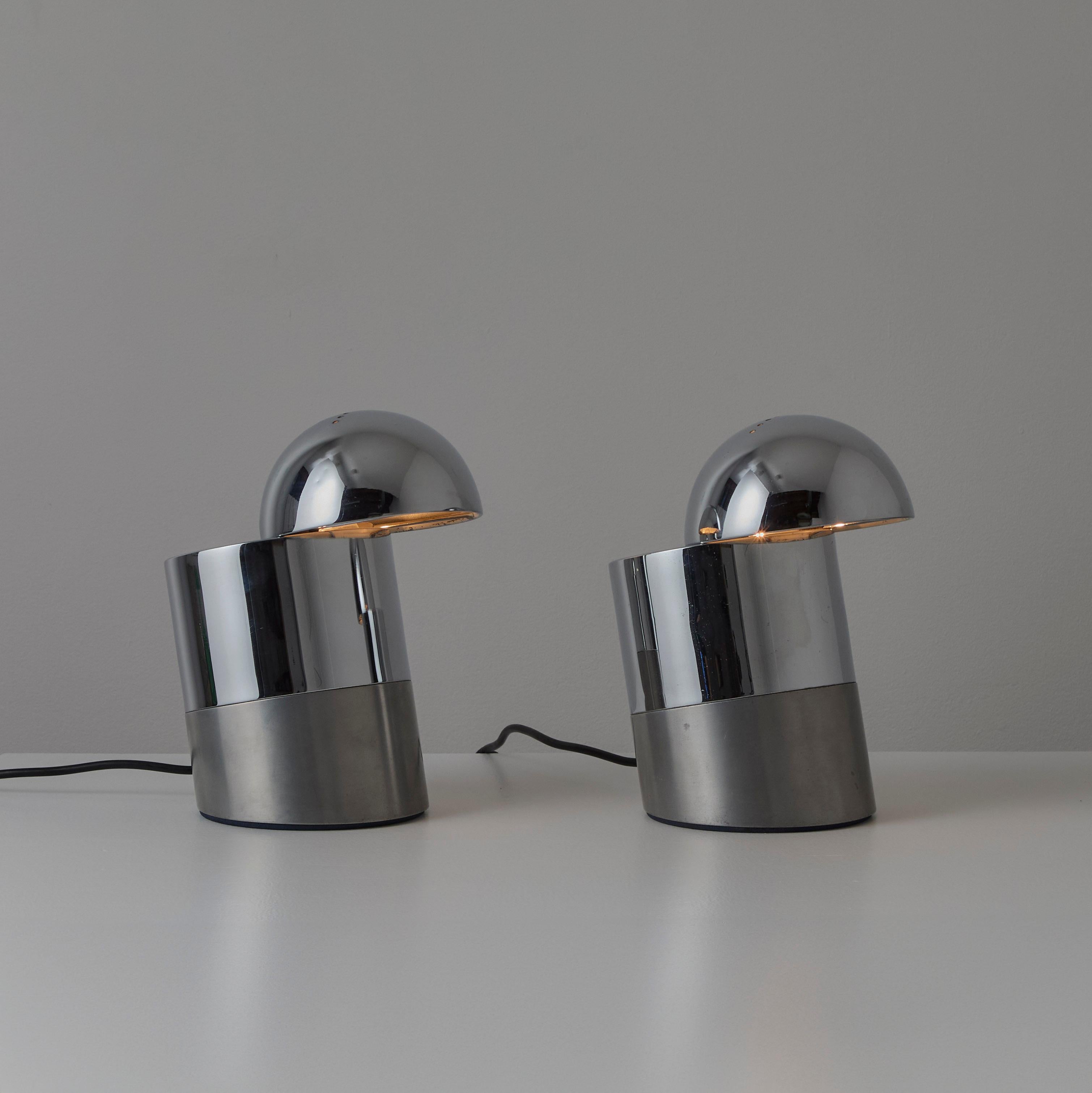 Patinated Pair of 'Futura'Table Lamps by Ivo Sedazzari for Prisma For Sale