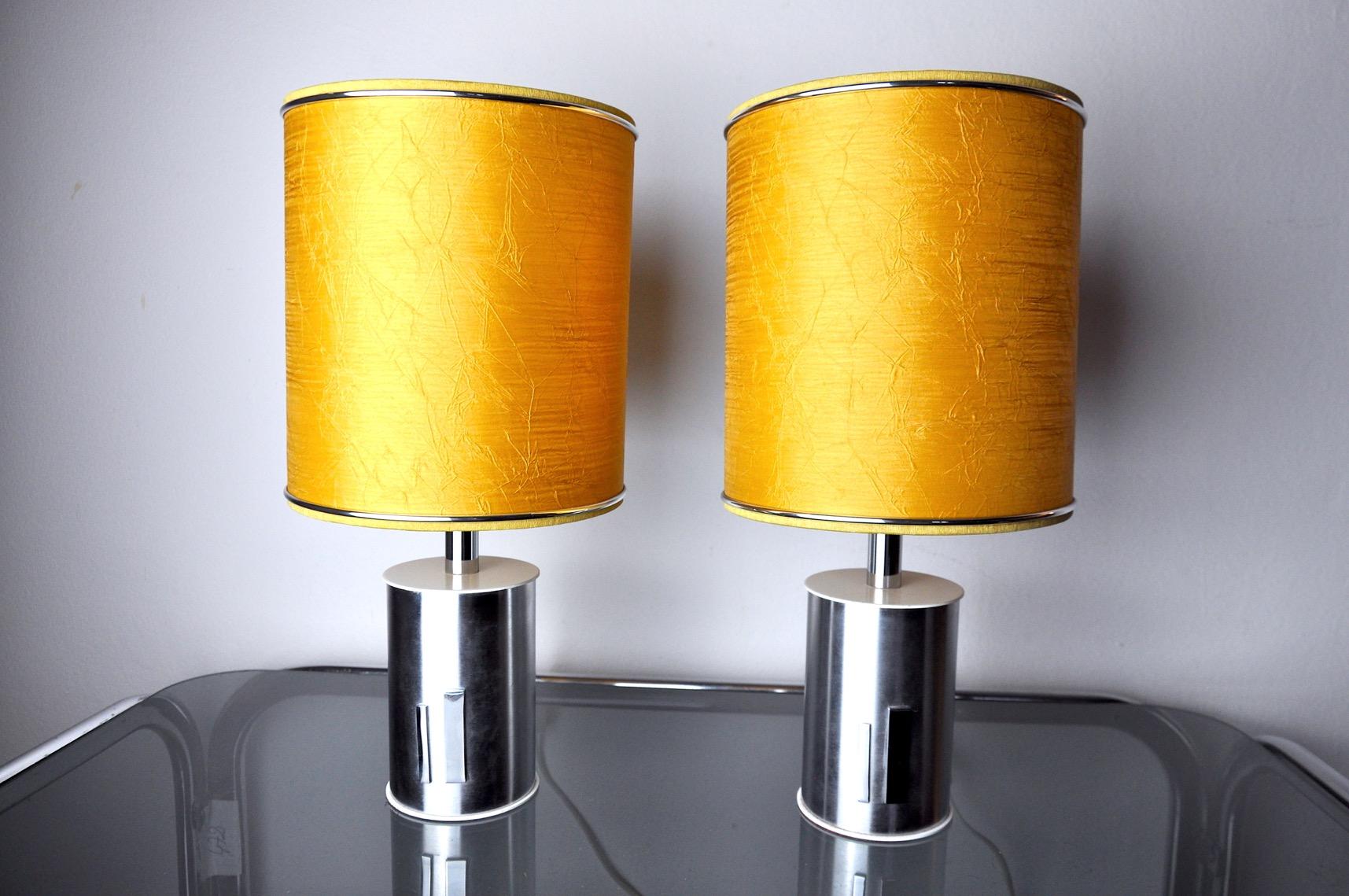 Hollywood Regency Pair of futuristic lamps by Marca SL, Spain, 1970s For Sale