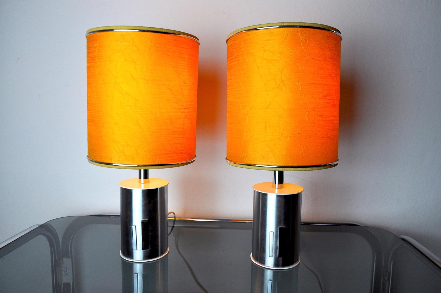 Pair of futuristic lamps by Marca SL, Spain, 1970s For Sale 1