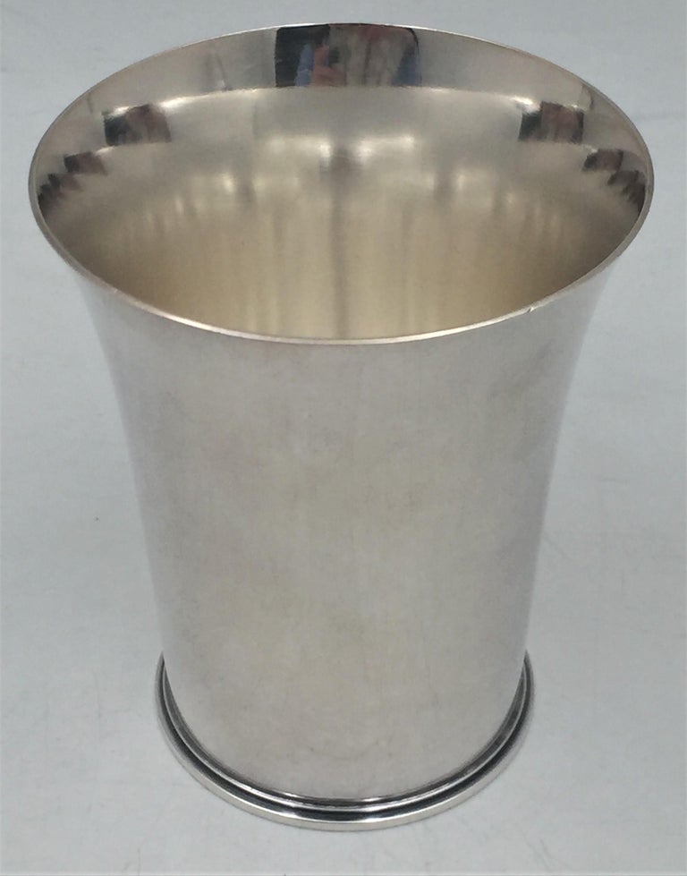 Pair of G. Jensen by Nielsen Pyramid Sterling Silver Kiddush Cups