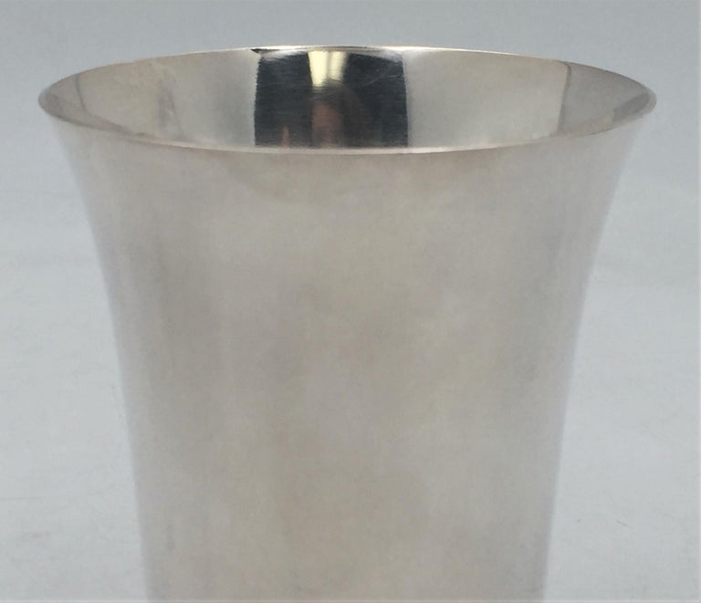 Pair of G. Jensen by Nielsen Pyramid Sterling Silver Kiddush Cups