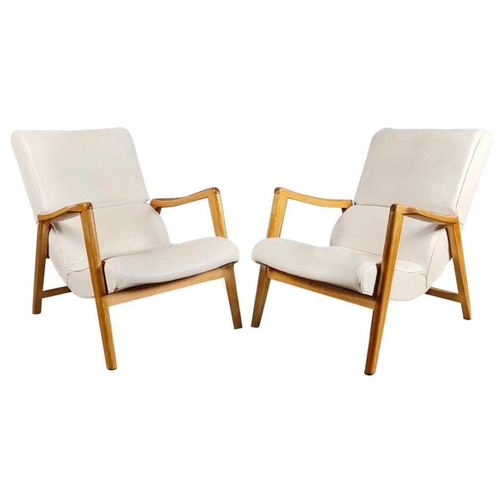 Pair Of G Plan E Gomme Siesta Lounge Chairs Model 411 By Victor Wilkins