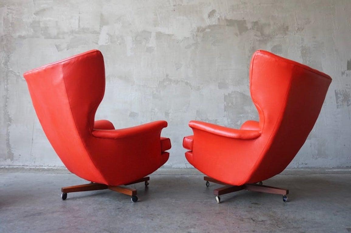 Pair of GPlan Lounge Chairs with Ottoman For Sale at 1stDibs