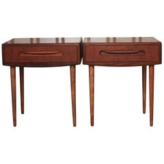 Pair of G Plan Teak Bedside Tables with Single Drawer British Design, 1960s
