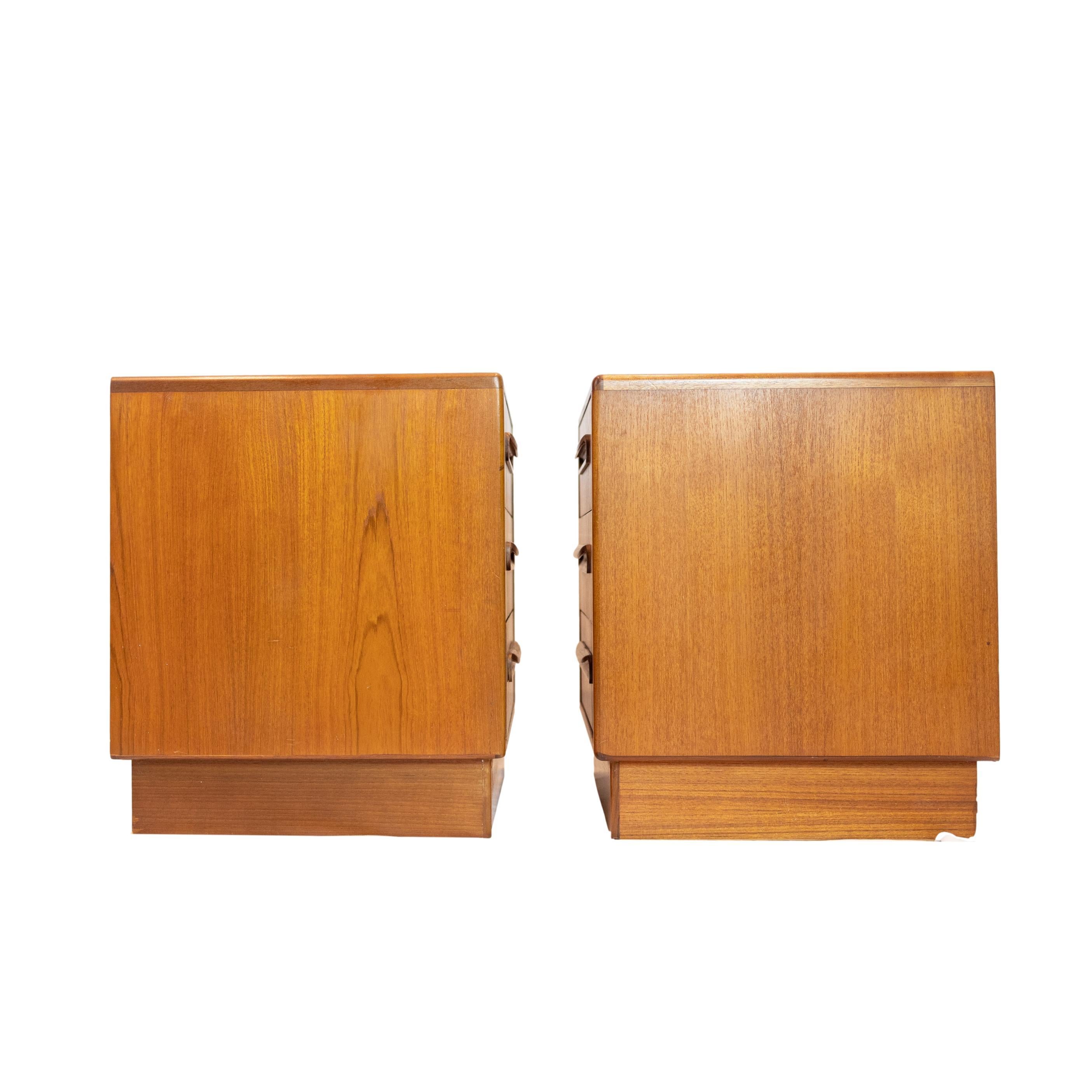 Mid-Century Modern Pair of G Plan Teak 'Fresco' Side Chests by Victor Wilkins, English, ca. 1960 For Sale