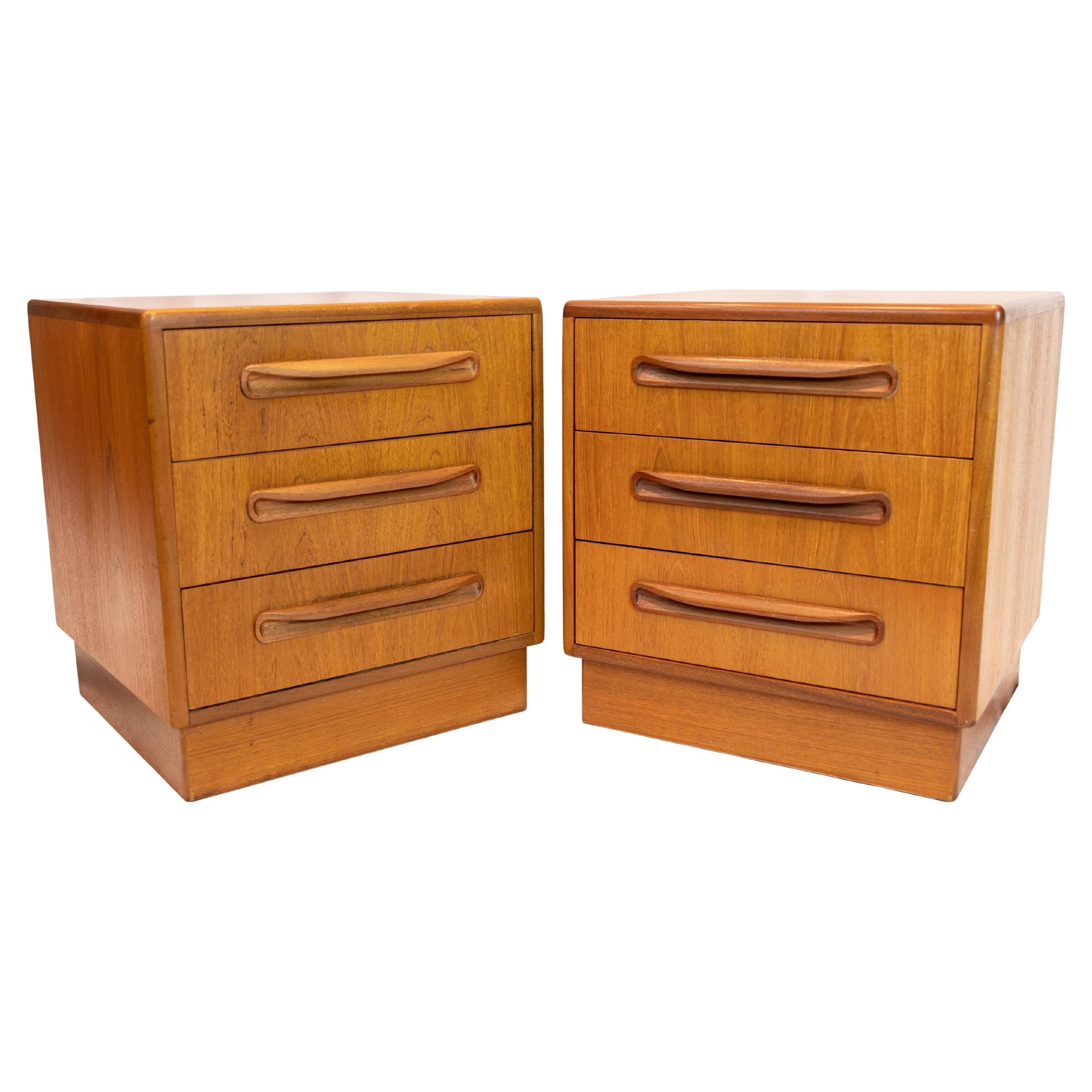 Pair of G Plan Teak 'Fresco' Side Chests by Victor Wilkins, English, ca. 1960 For Sale