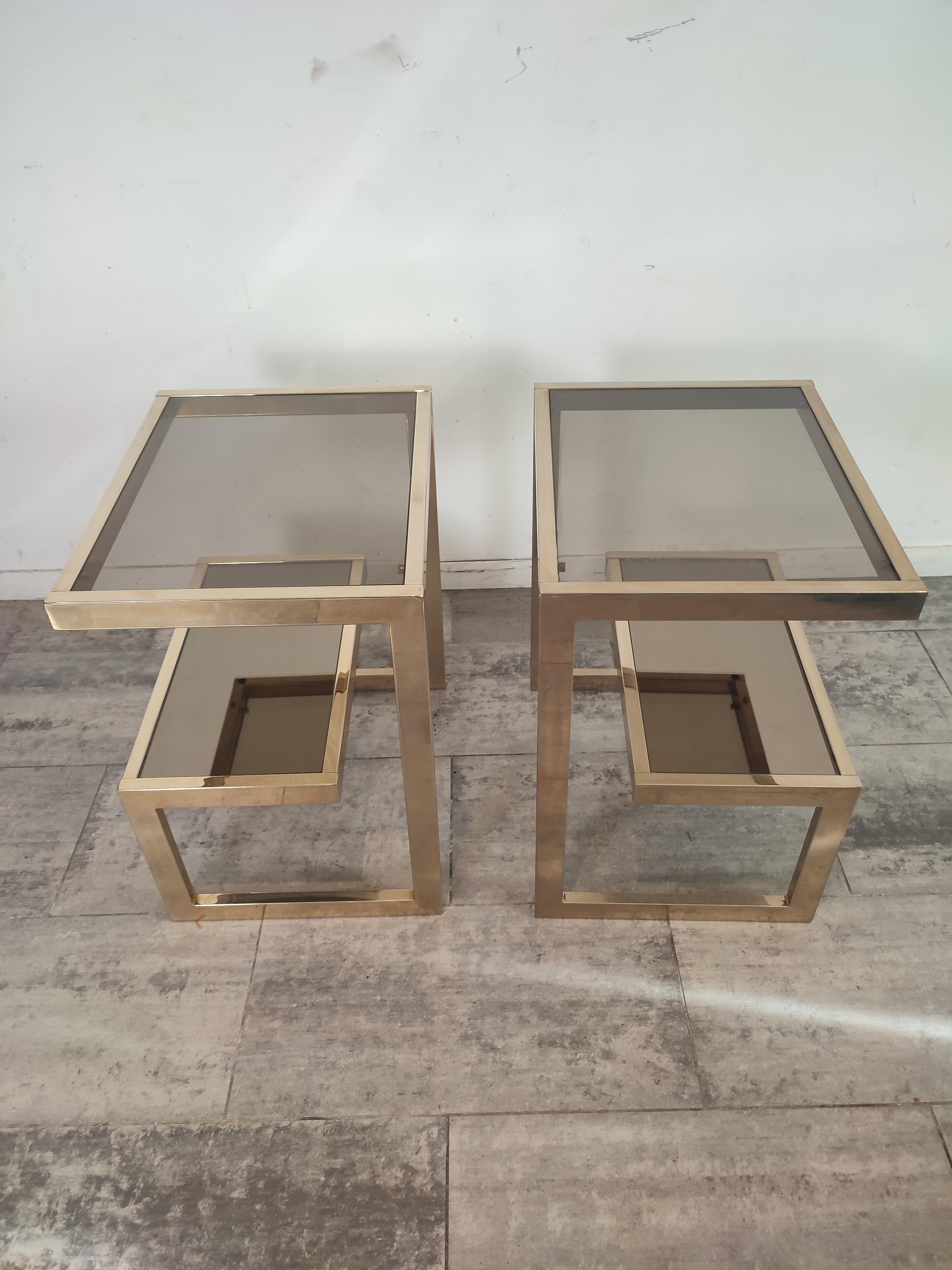 Pair of G Shaped Side Tables from Belgo Chrom In Good Condition In Waasmunster, BE