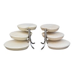 Pair of Gabriella Crespi Attr. Tiered Side Tables or Occasional Tables Art Deco