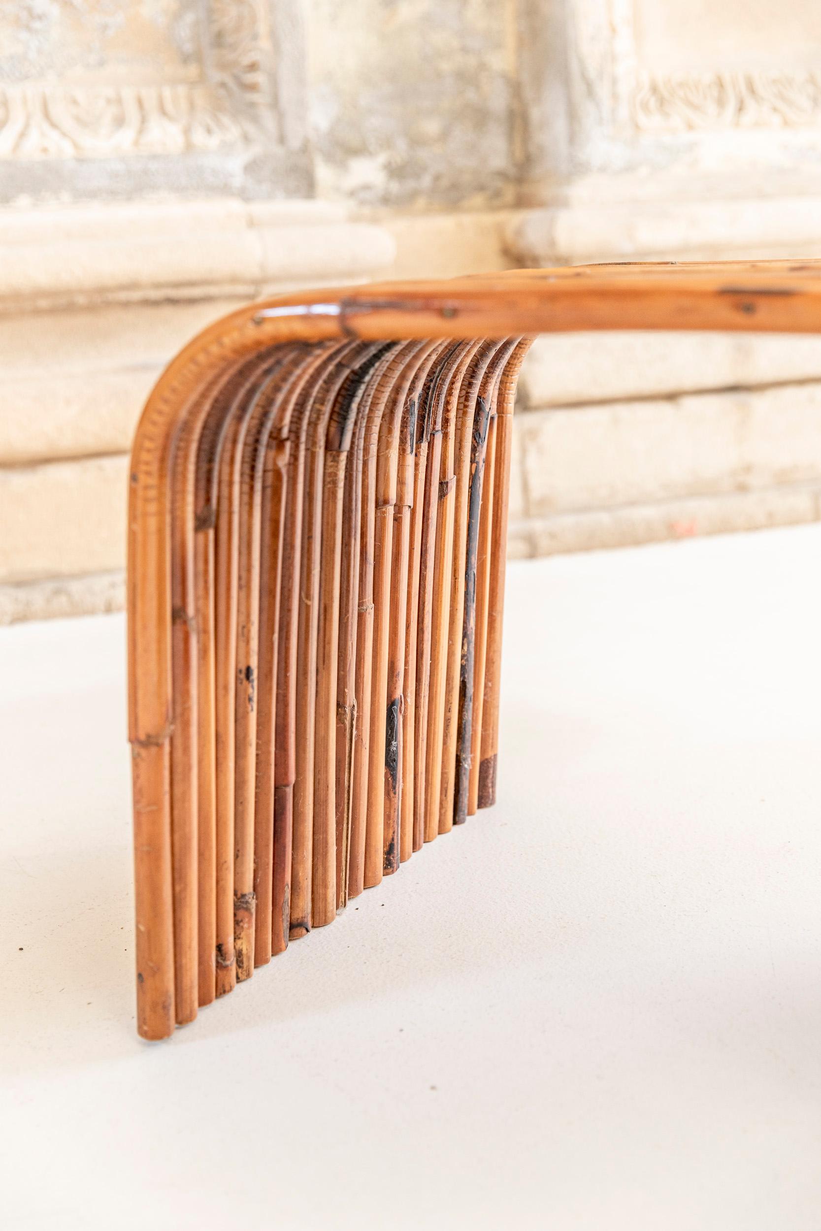 Pair of Gabriella Crespi Bamboo Tables, Italy 1975, Certificate by Archives 6