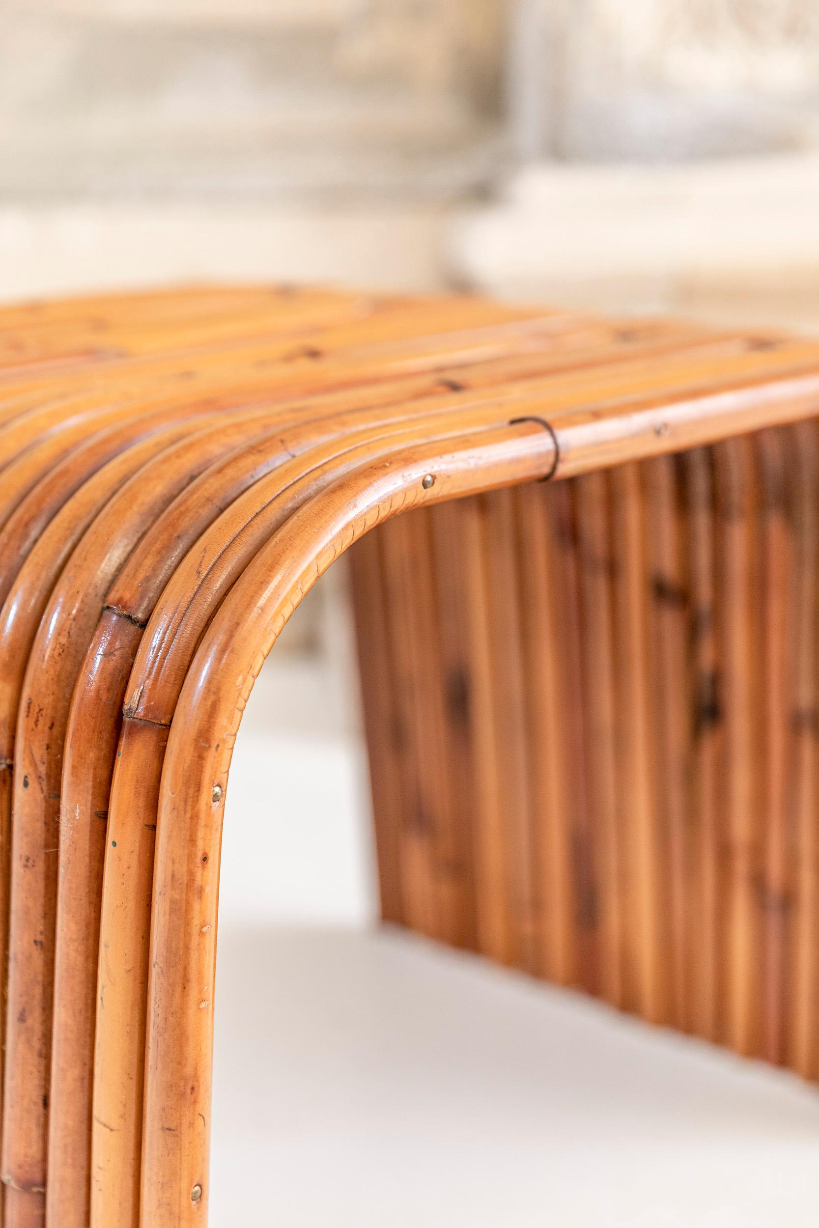 Pair of Gabriella Crespi Bamboo Tables, Italy 1975, Certificate by Archives 8