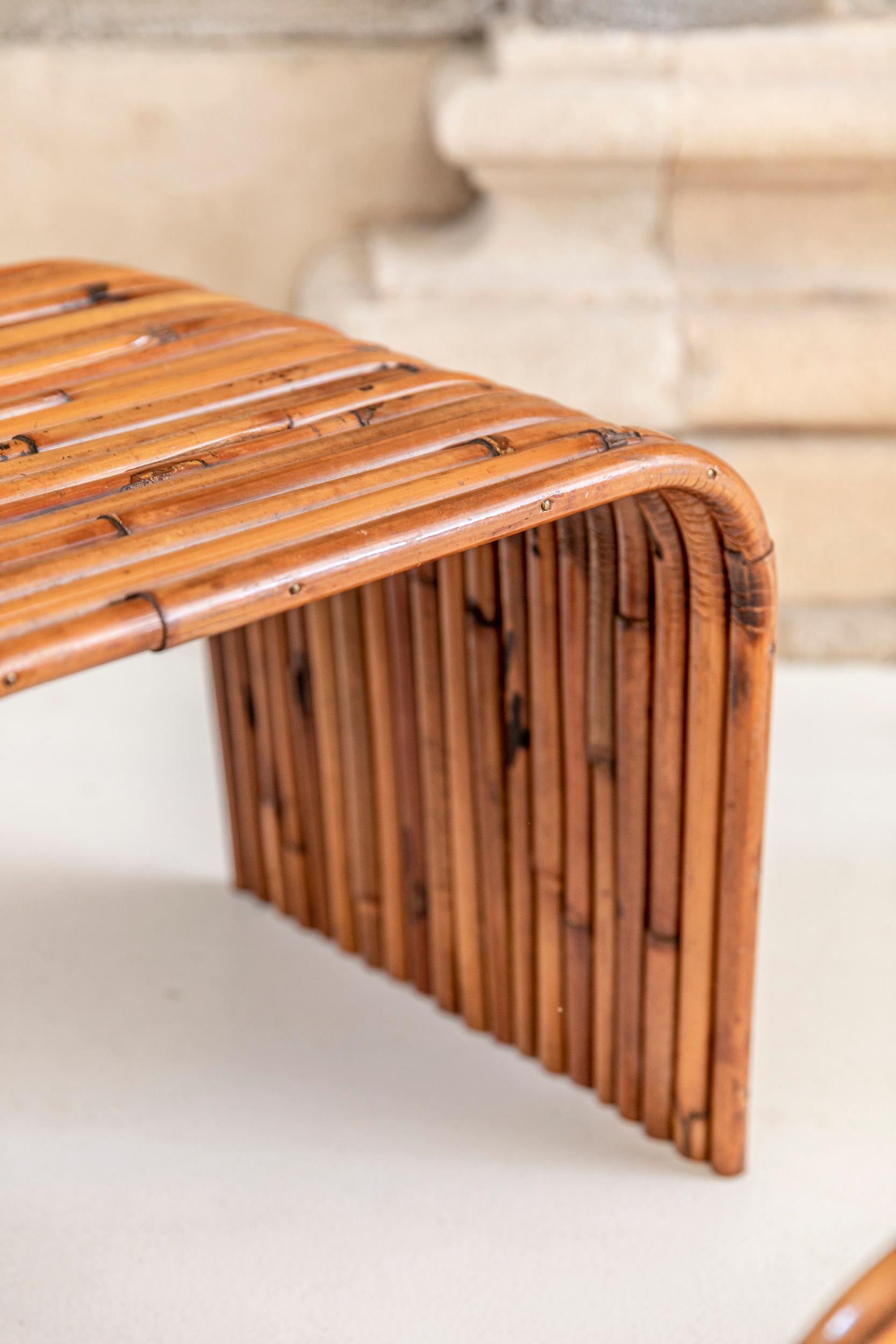 Pair of Gabriella Crespi Bamboo Tables, Italy 1975, Certificate by Archives 4