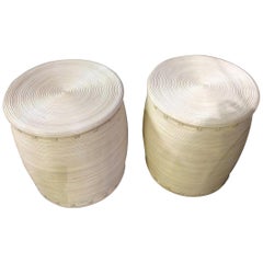 Pair of Gabriella Crespi Inspired "Drum" Side Tables