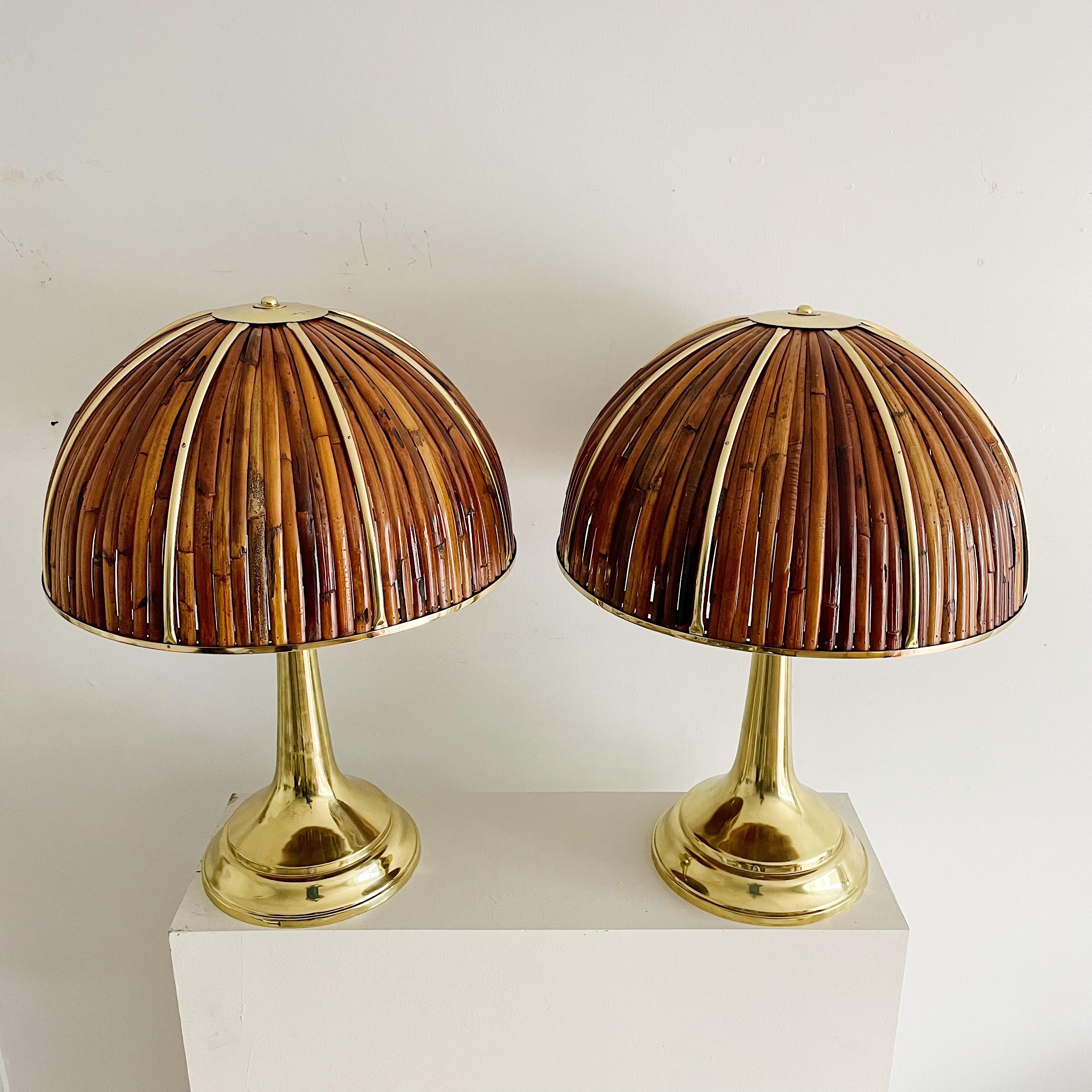 Mid-Century Modern Pair of Gabriella Crespi Large Fungo Table Lamps, Rising Sun Series, 1973, Italy