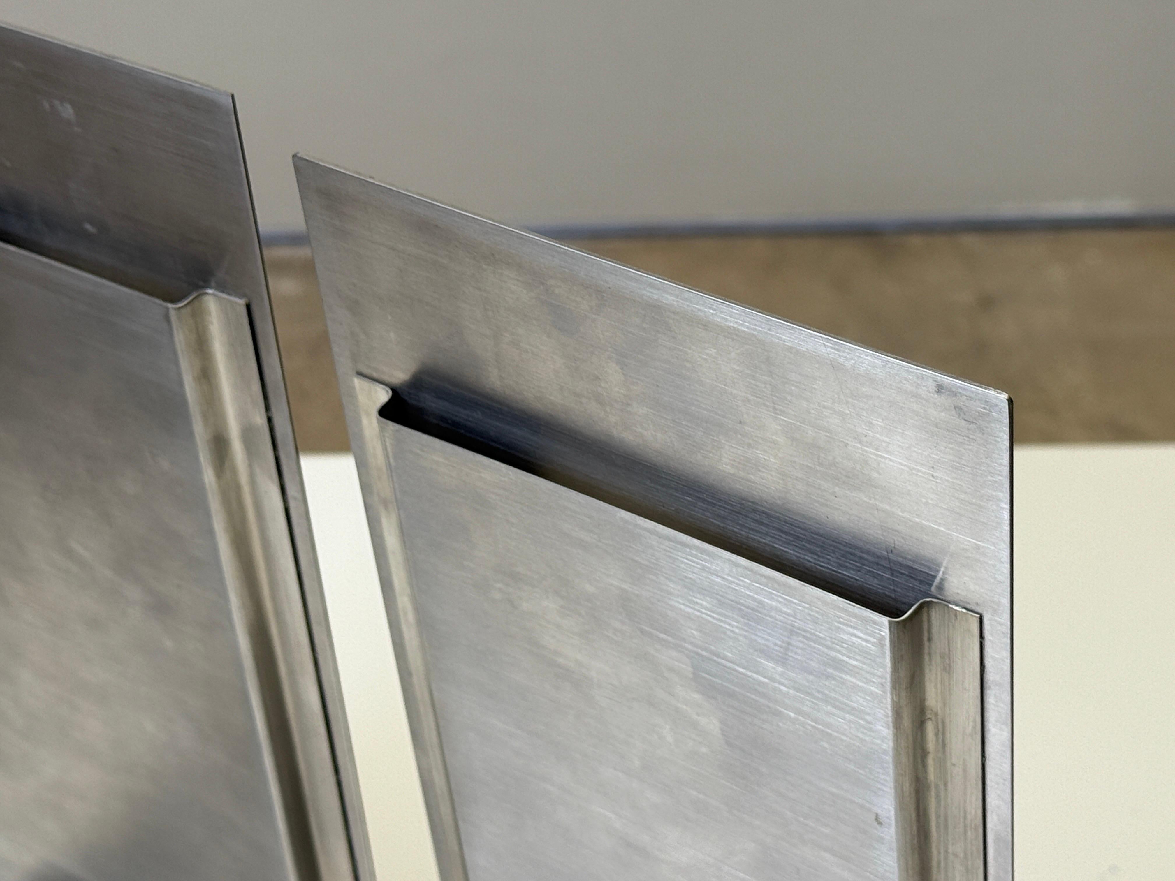 Steel Pair of Gabriella Crespi Picture Frames / Mirrors For Sale