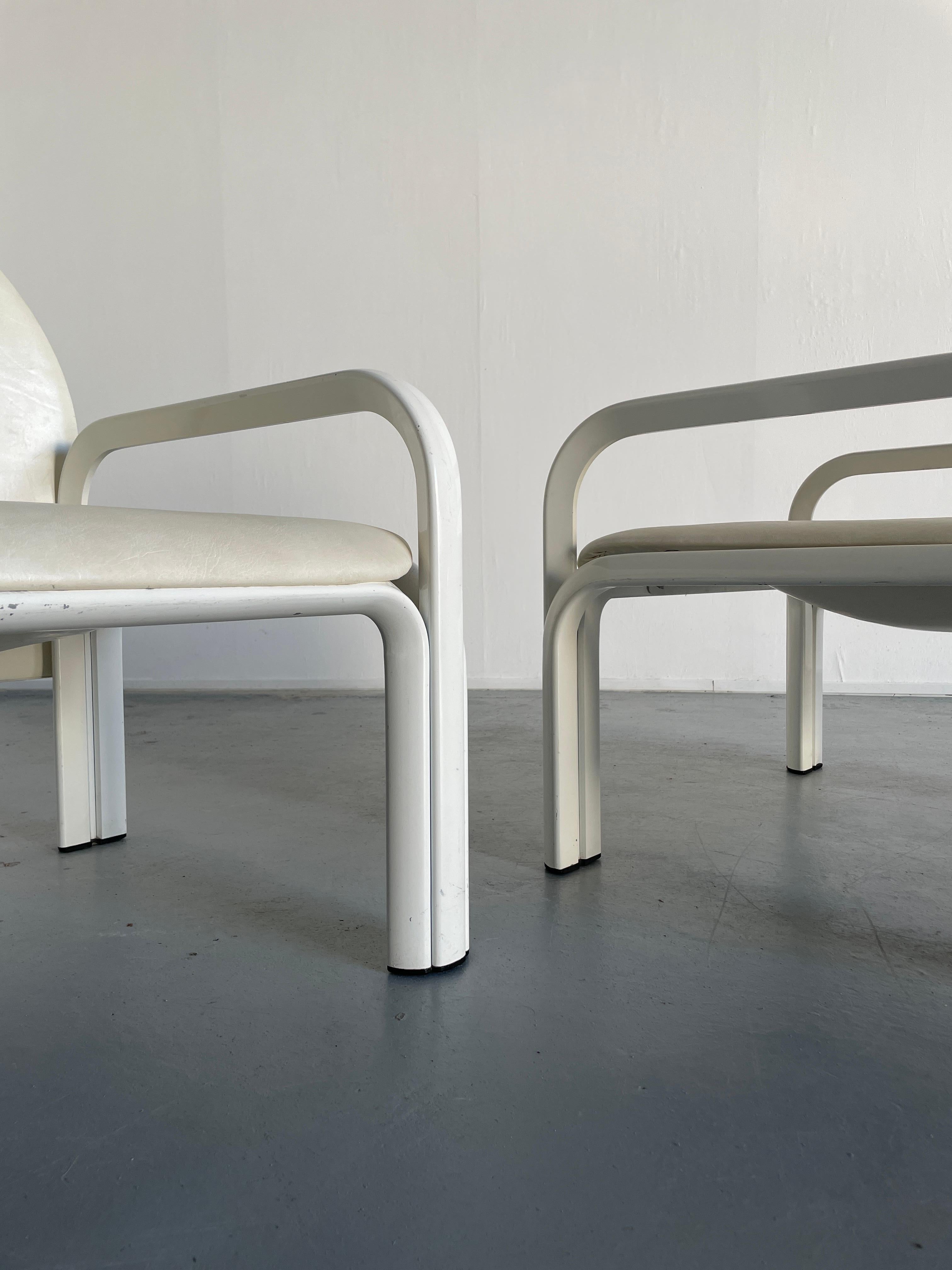 Paar Gae Aulenti '54L' Sessel in weißer Auflage für Knoll International, 1970er Jahre 4