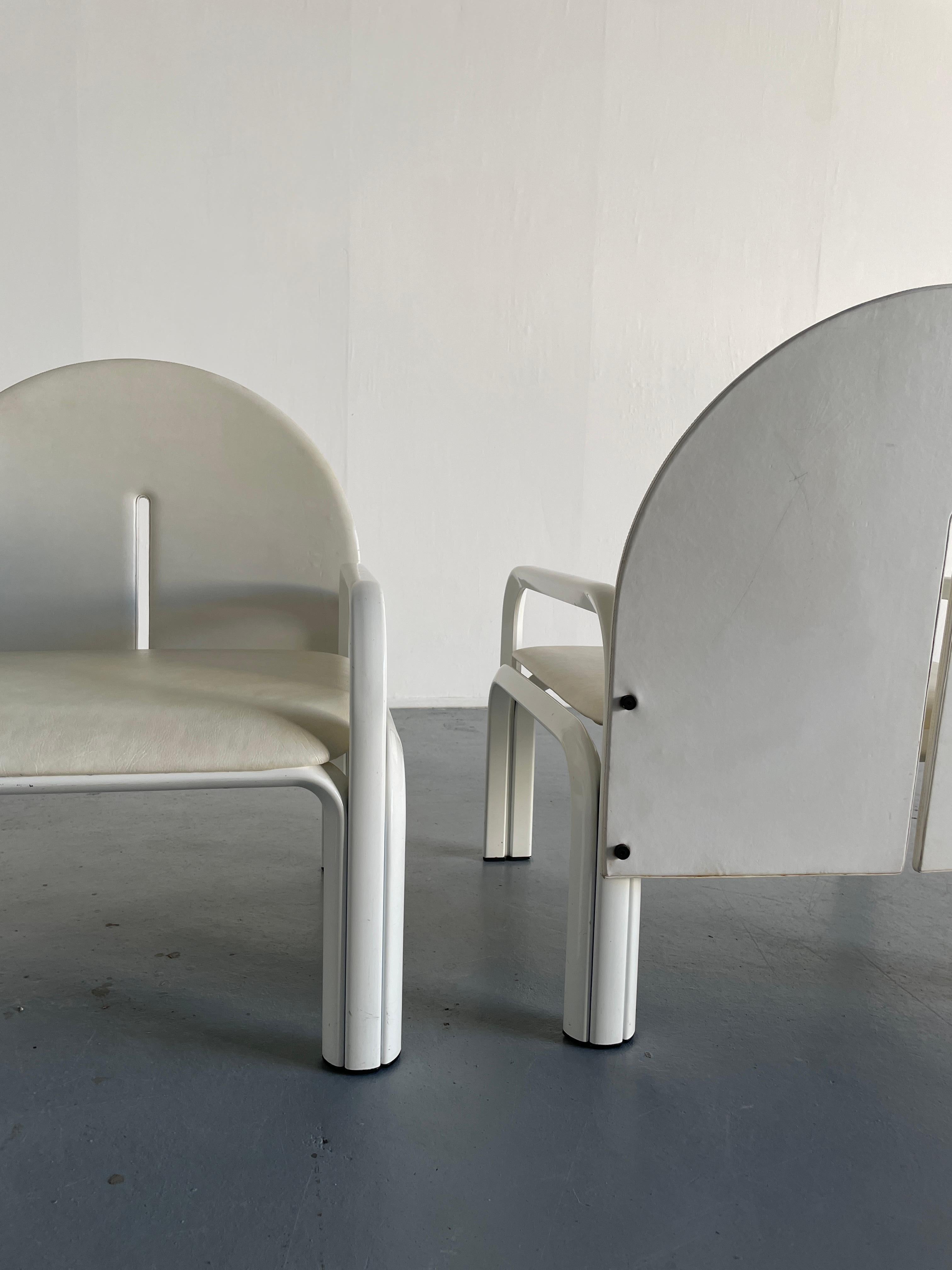 Paar Gae Aulenti '54L' Sessel in weißer Auflage für Knoll International, 1970er Jahre 2