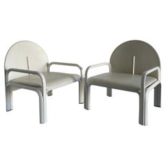 Pair of Gae Aulenti '54L' White Edition Armchairs for Knoll International, 1970s