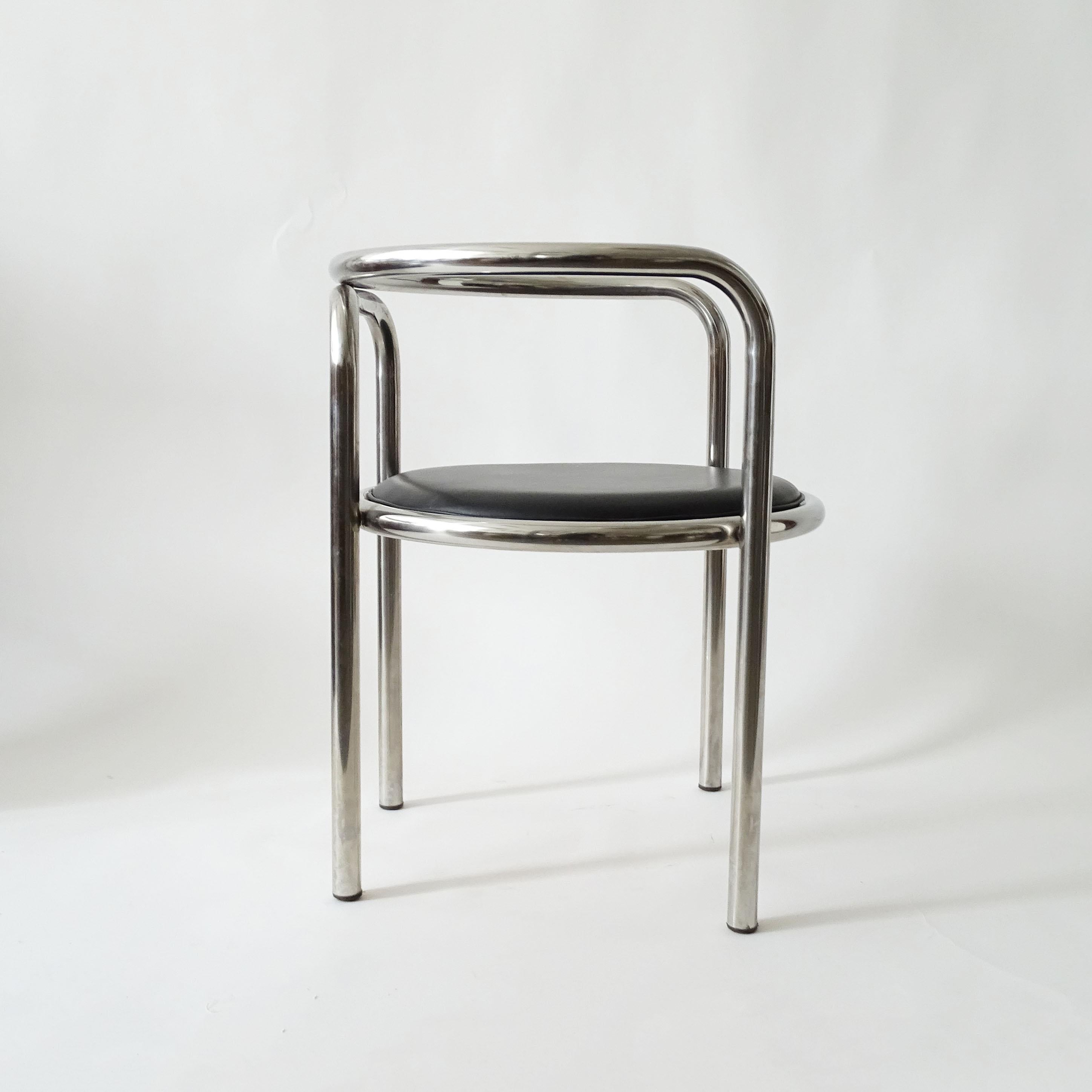 Mid-Century Modern Paire de fauteuils Gae Aulenti Chrome Locus Solus. Italie années 1960 en vente