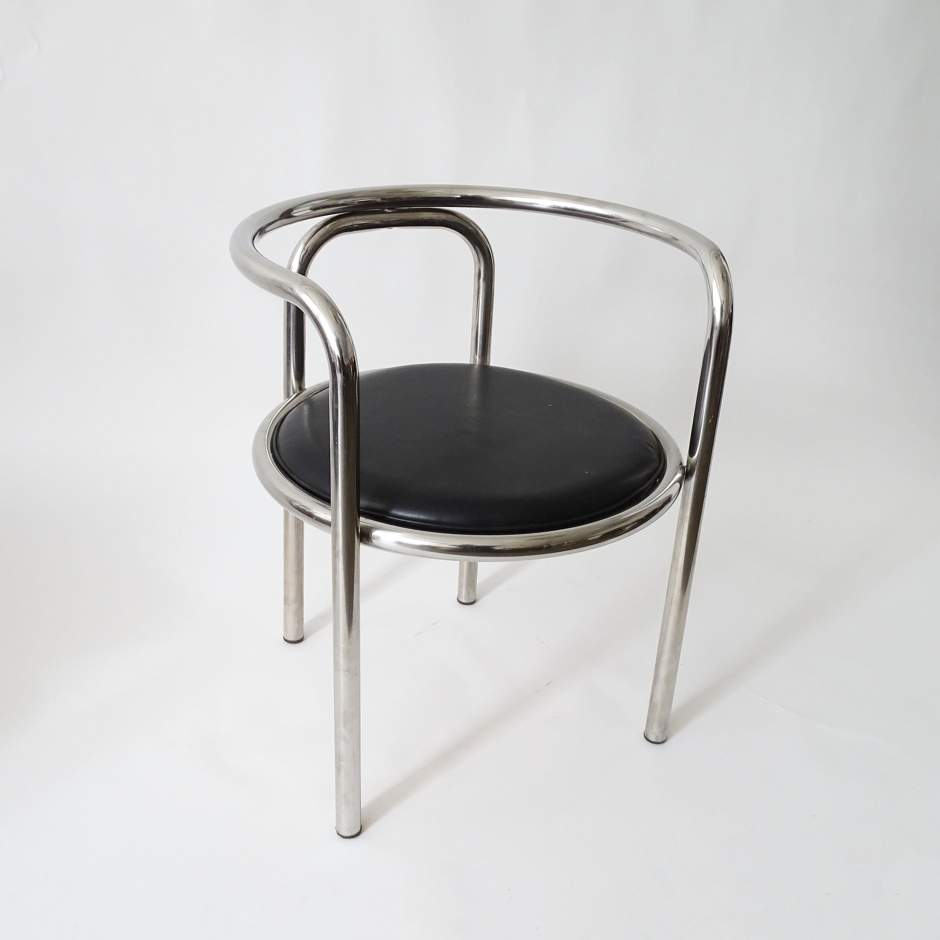 Milieu du XXe siècle Paire de fauteuils Gae Aulenti Chrome Locus Solus. Italie années 1960 en vente