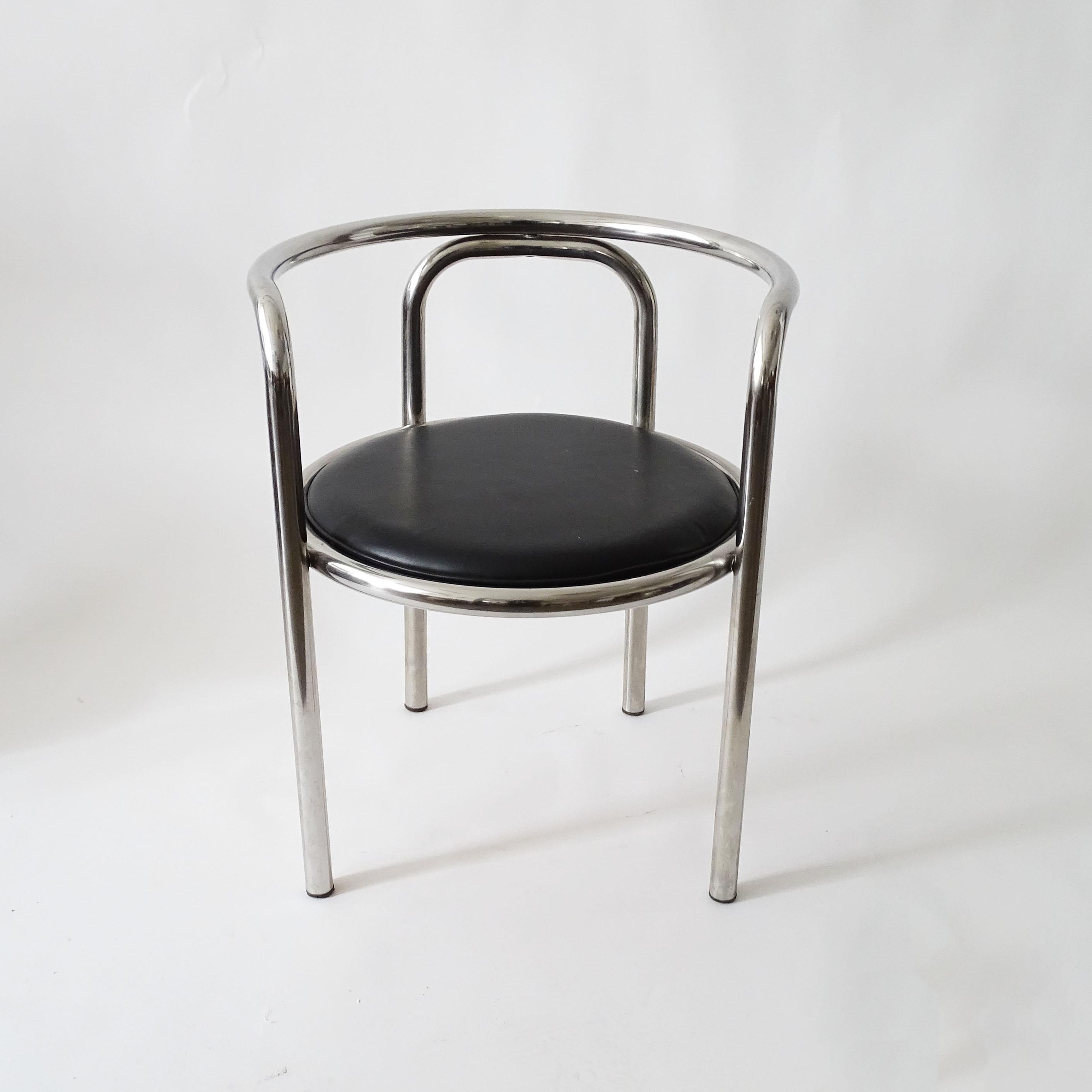Métal Paire de fauteuils Gae Aulenti Chrome Locus Solus. Italie années 1960 en vente