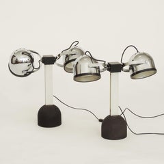 Pair of Gae Aulenti & Livio Castiglioni Trepiù Table Lamps for Stilnovo, 1972
