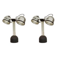 Vintage Pair of Gae Aulenti & Livio Castiglioni Trepiù Table Lamps for Stilnovo, 1972