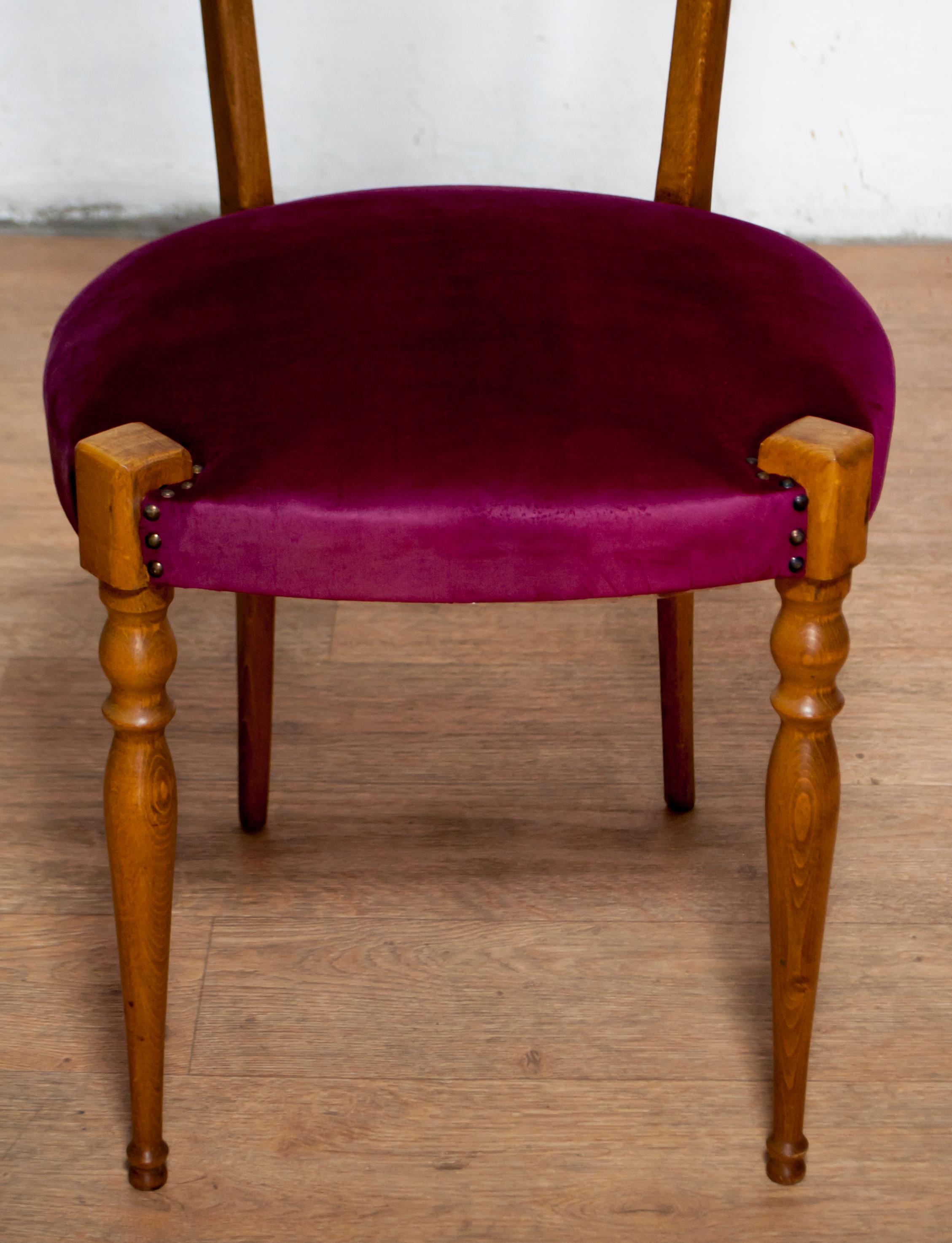 Pair of Gaetano Descalzi Mid-Century Italian Chiavari High Back Chairs, 1950s For Sale 1